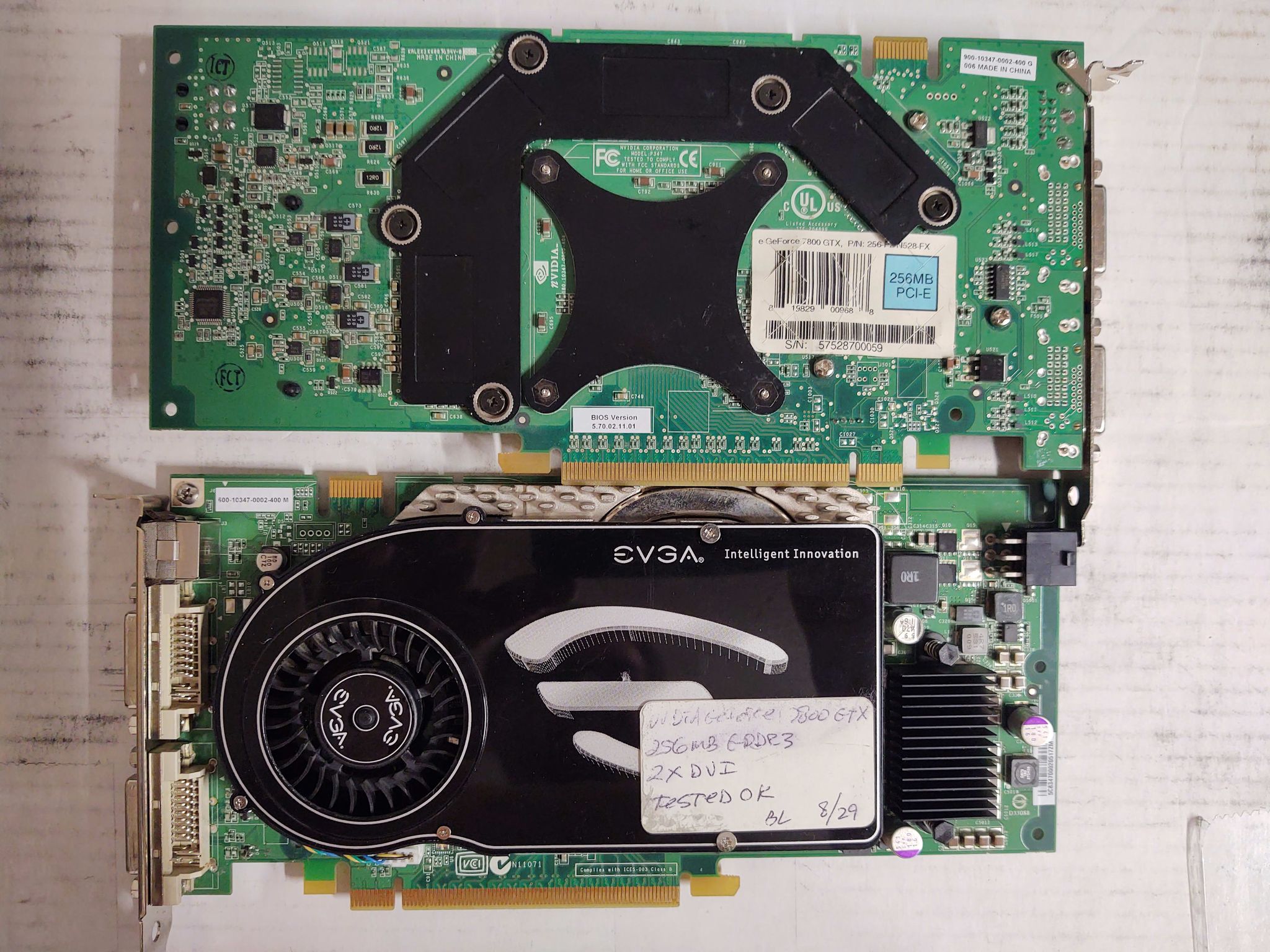 2x Evga 7800GTX working tested (SLI matched Set)