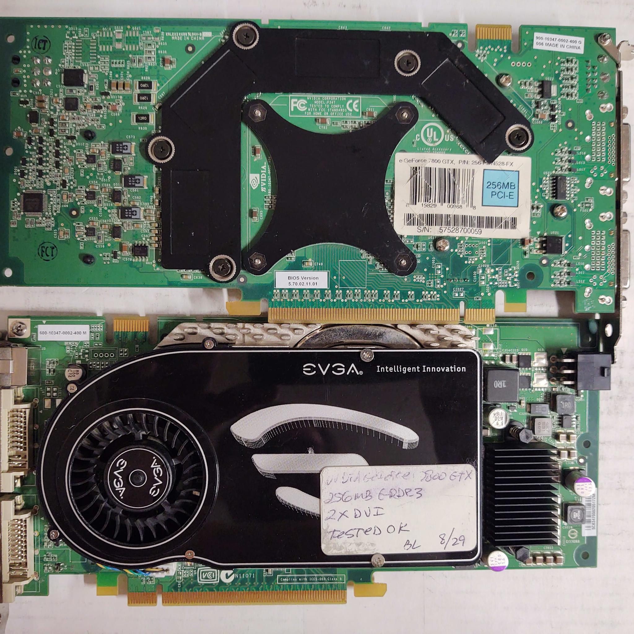 2x Evga 7800GTX working tested (SLI matched Set)
