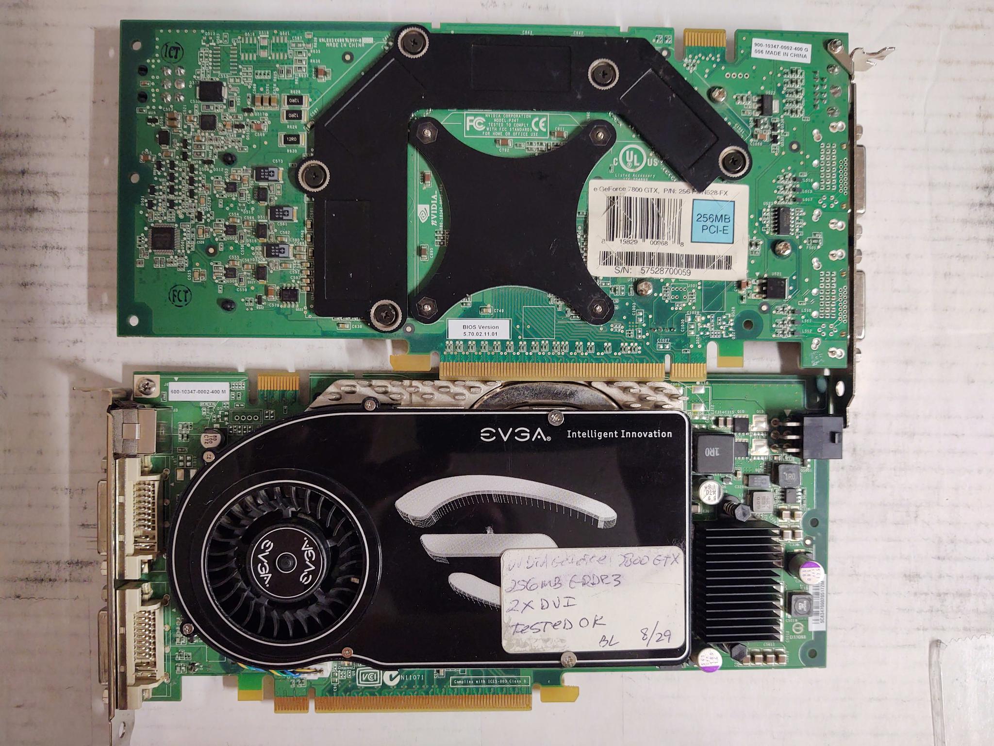 2x Evga 7800GTX working tested (SLI matched Set)