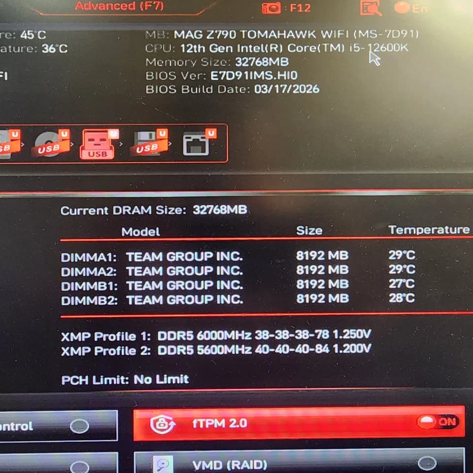 UPDATED BIOS MSI MAG Z790 TOMAHAWK WIFI LGA1700 DDR5 ATX Motherboard