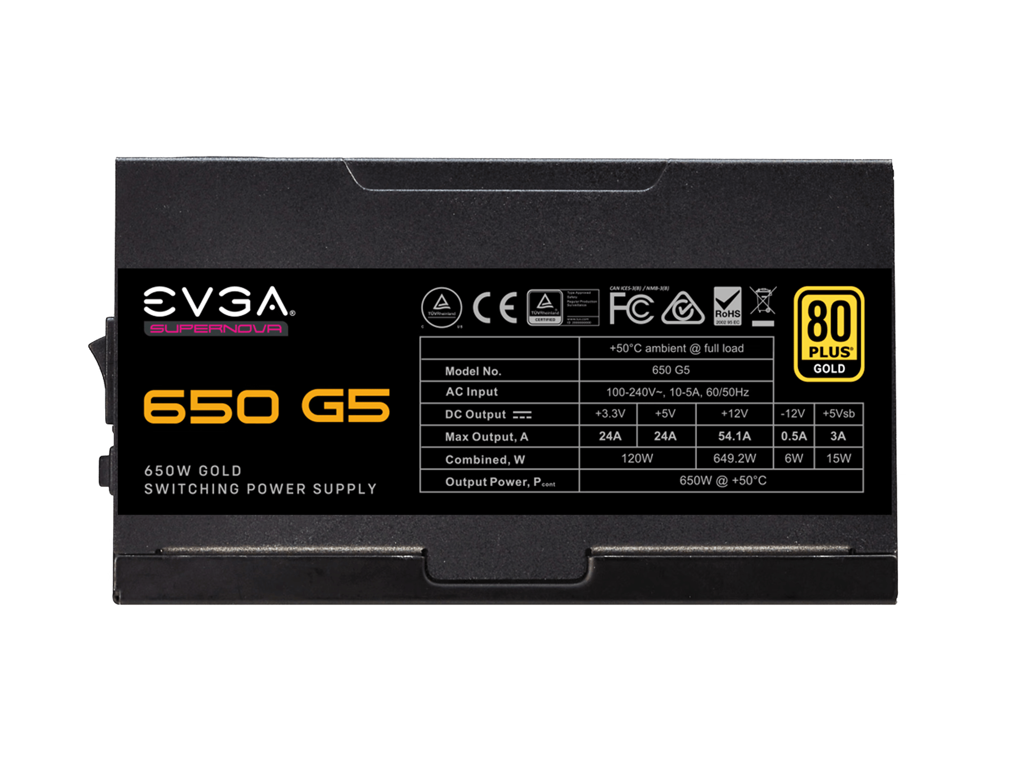 EVGA SuperNOVA 650 G5, 80 Plus Gold 650W, Fully Modular, Power Supply 220-G5-0650-X1