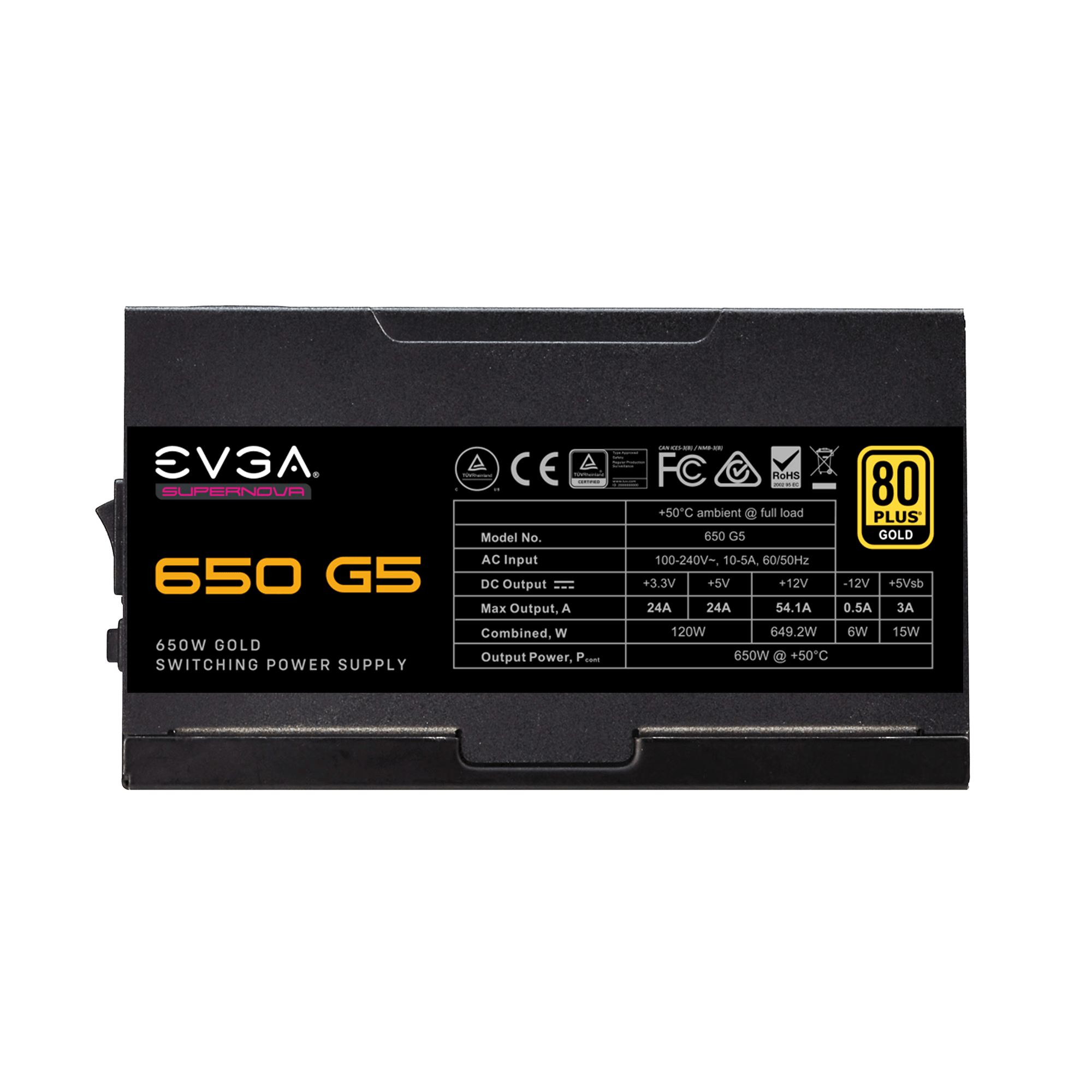 EVGA SuperNOVA 650 G5, 80 Plus Gold 650W, Fully Modular, Power Supply 220-G5-0650-X1