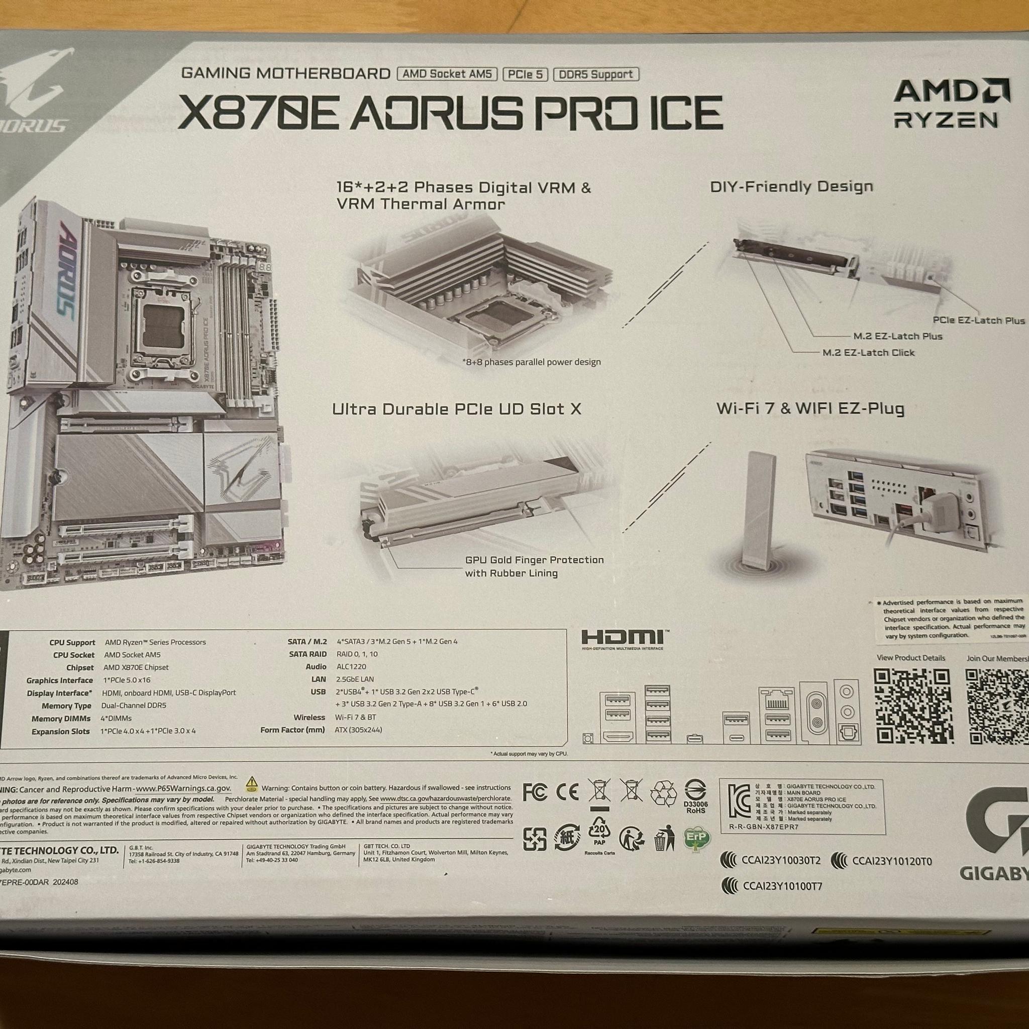 GIGABYTE X870E AORUS PRO ICE