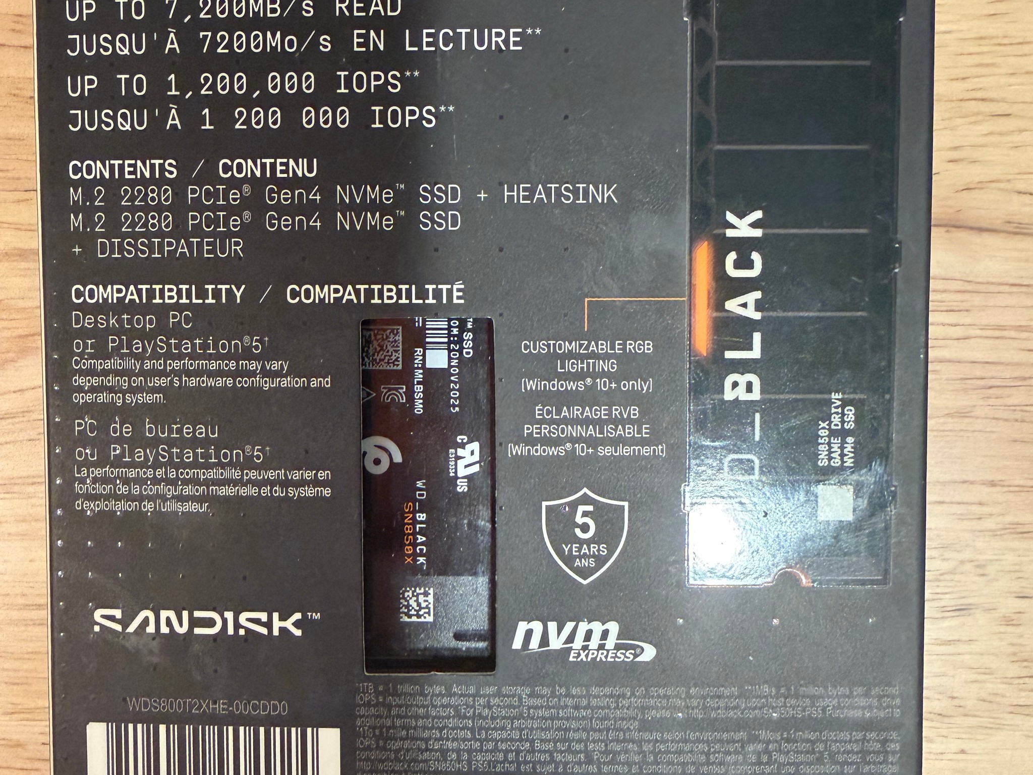 WD 8TB WD_BLACK SN850X Gaming Internal NVMe PCIe 4.0 SSD with Heatsink