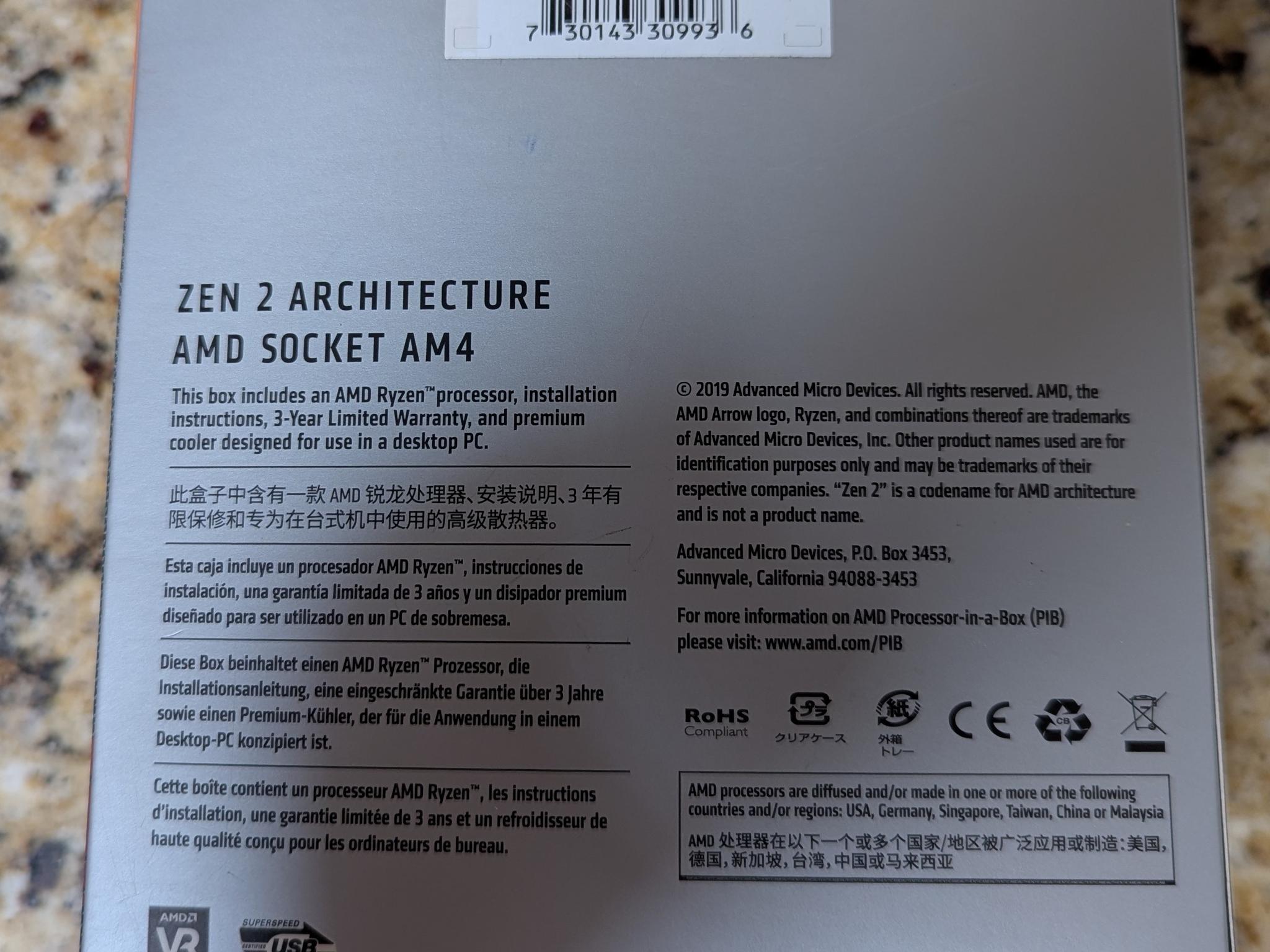 AMD Ryzen 5 3600 w/ Stock Cooler