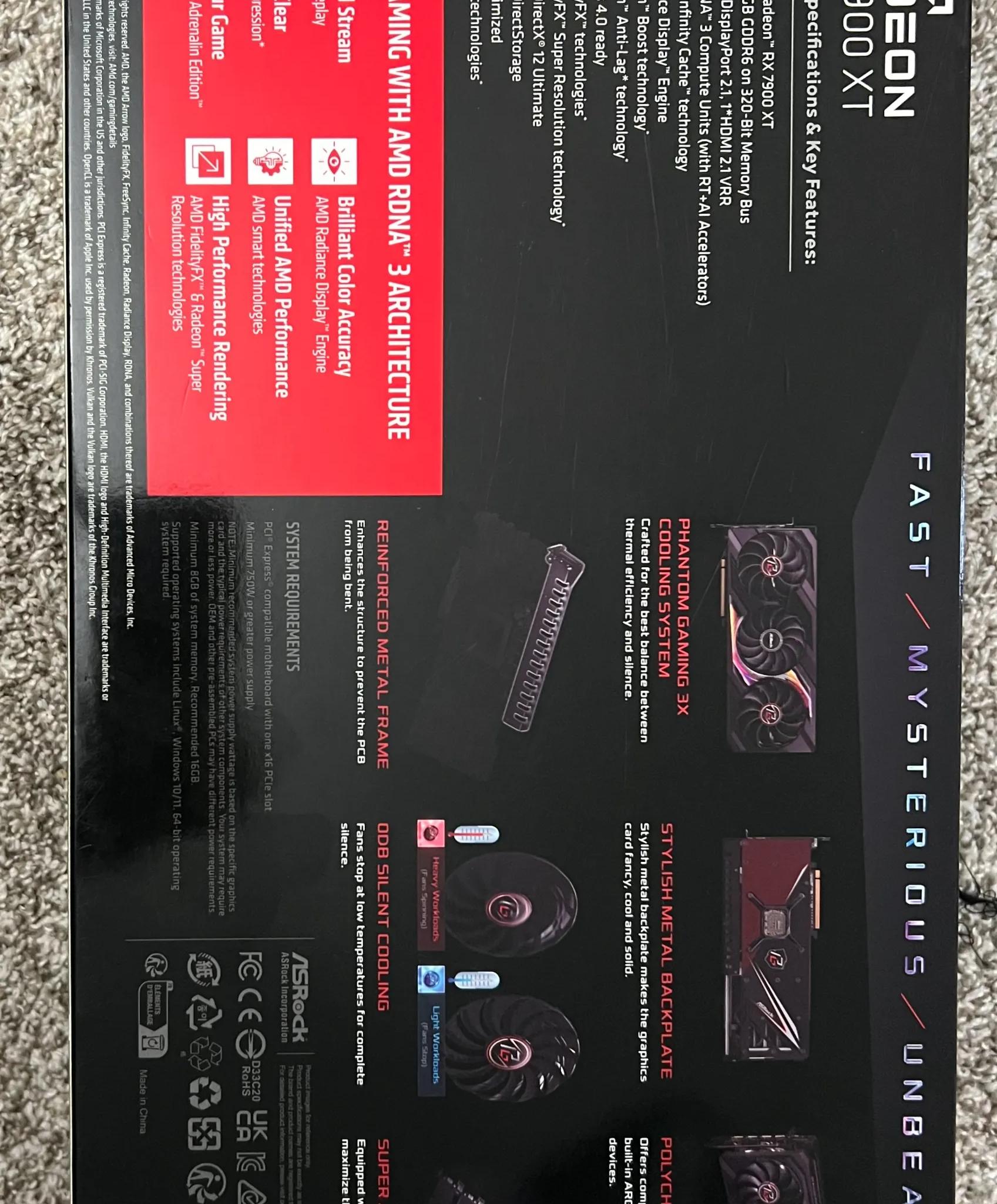 ASRock Radeon™ RX 7900 XT Phantom Gaming 20GB OC GDDR6