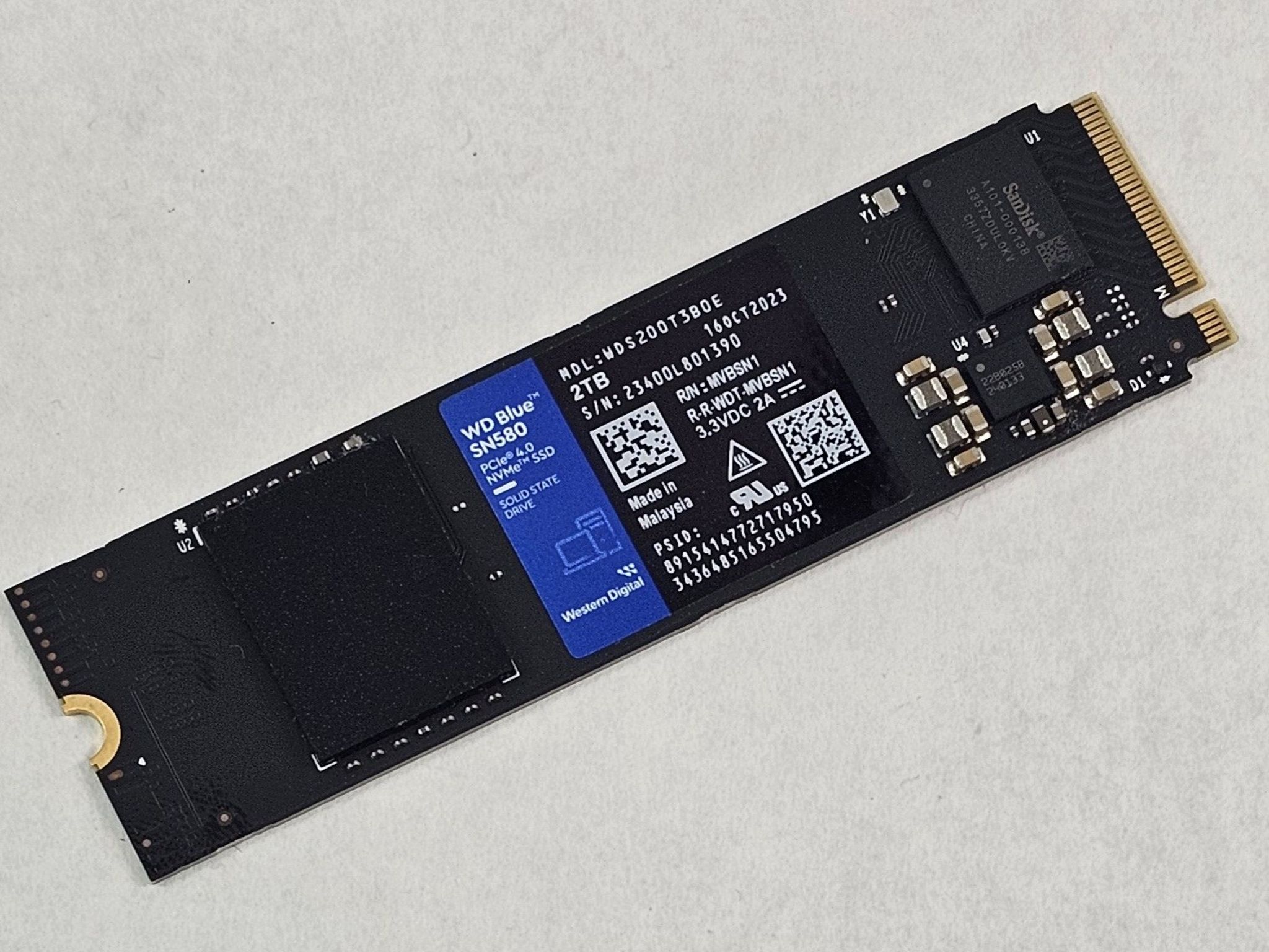 2TB NVMe M.2 SSD WD Blue SN580 Gen4