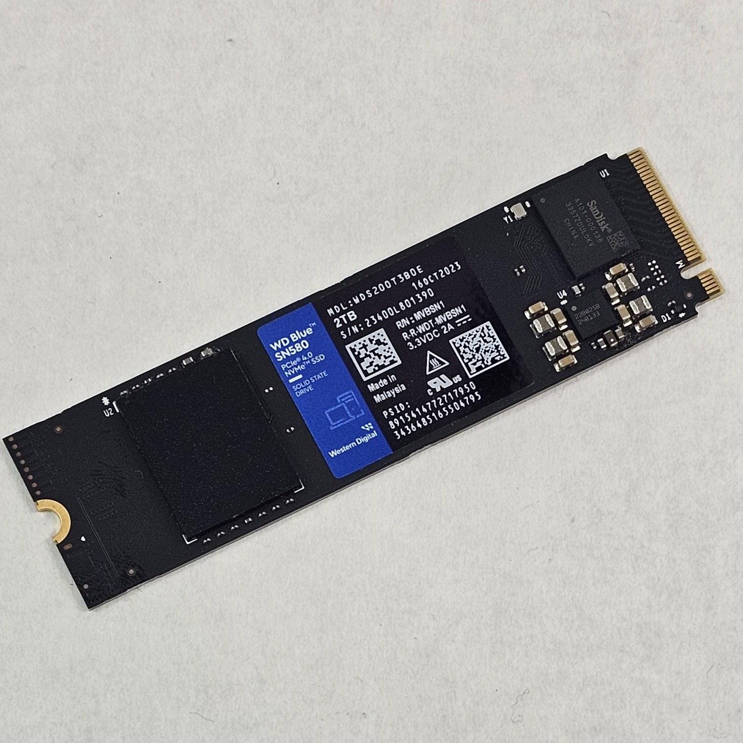 2TB NVMe M.2 SSD WD Blue SN580 Gen4