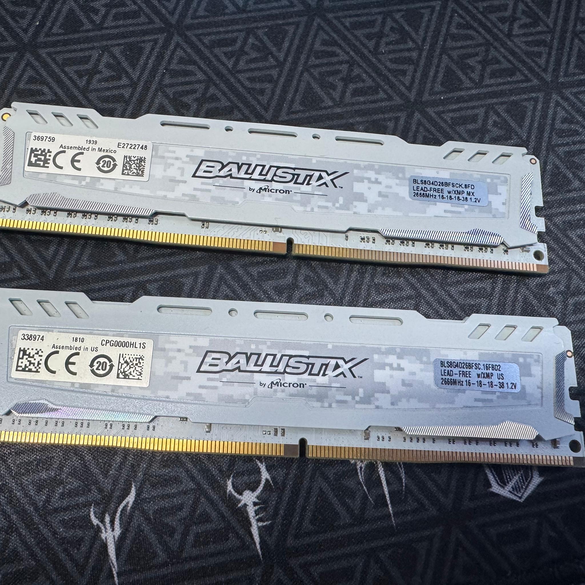 Crucial Balistix White 8GB 2x4GB 2666Mhz