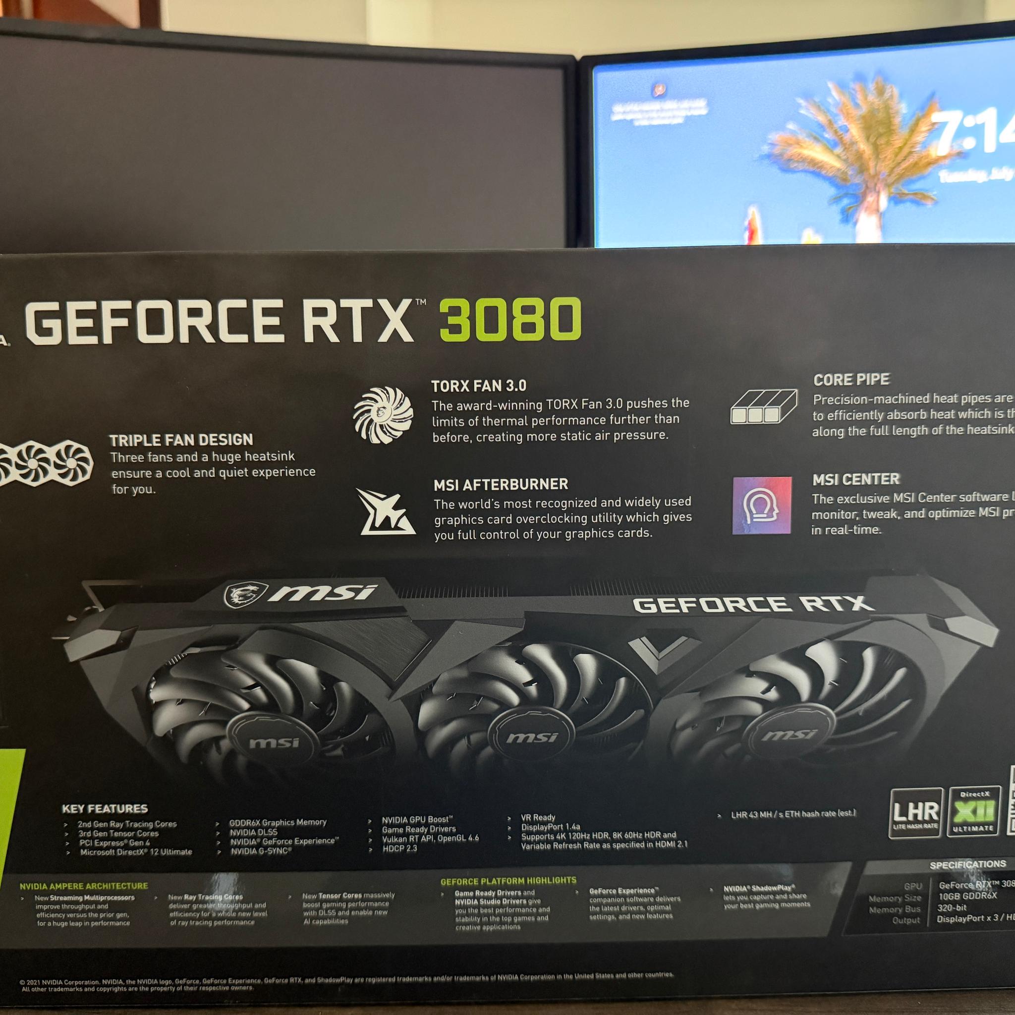 MSI VENTUS 3X PLUS OC GeForce RTX 3080 10GB LHR
