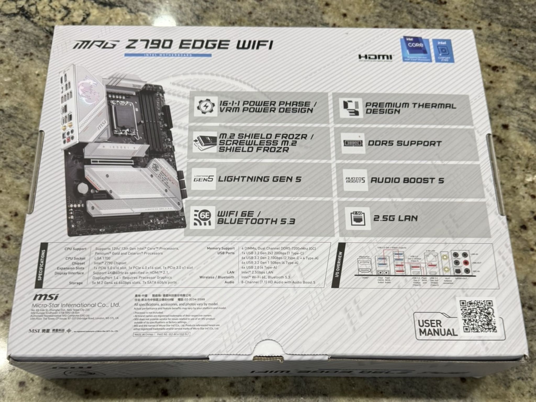 MSI MPG Z790 EDGE WIFI Motherboard | Intel LGA 1700 | DDR5 | ATX