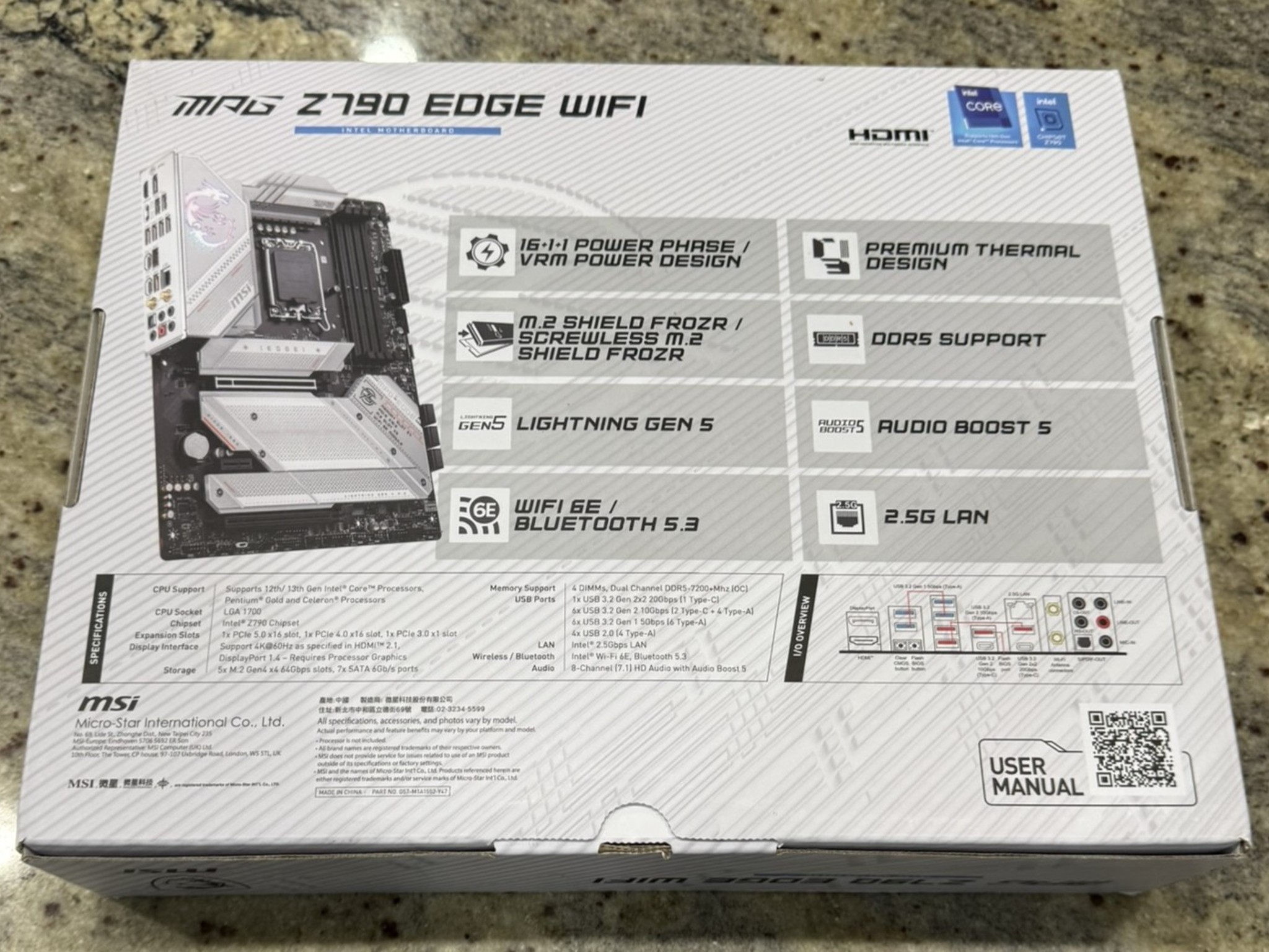 MSI MPG Z790 EDGE WIFI Motherboard | Intel LGA 1700 | DDR5 | ATX