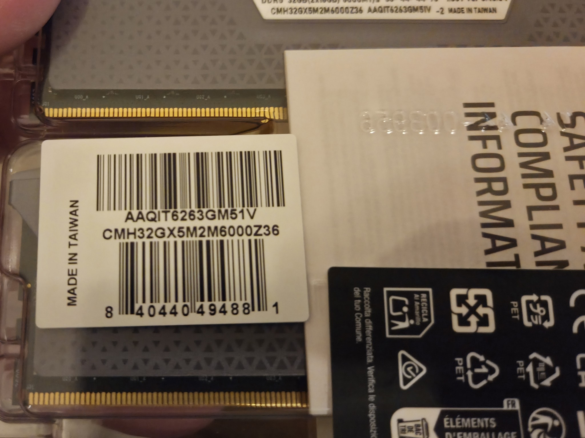 Corsair Vengeance RGB 6000cl36 16GB Ram (1x16gb) CL36-44-44-96 XMP & Expo Compatible