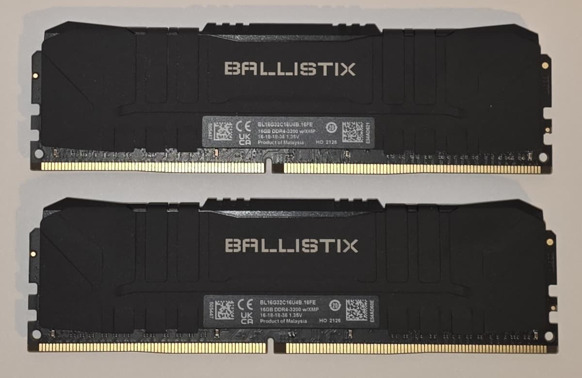 Crucial Ballistix 32GB (2x16GB) DDR4-3200 RAM Kit – Tested Working