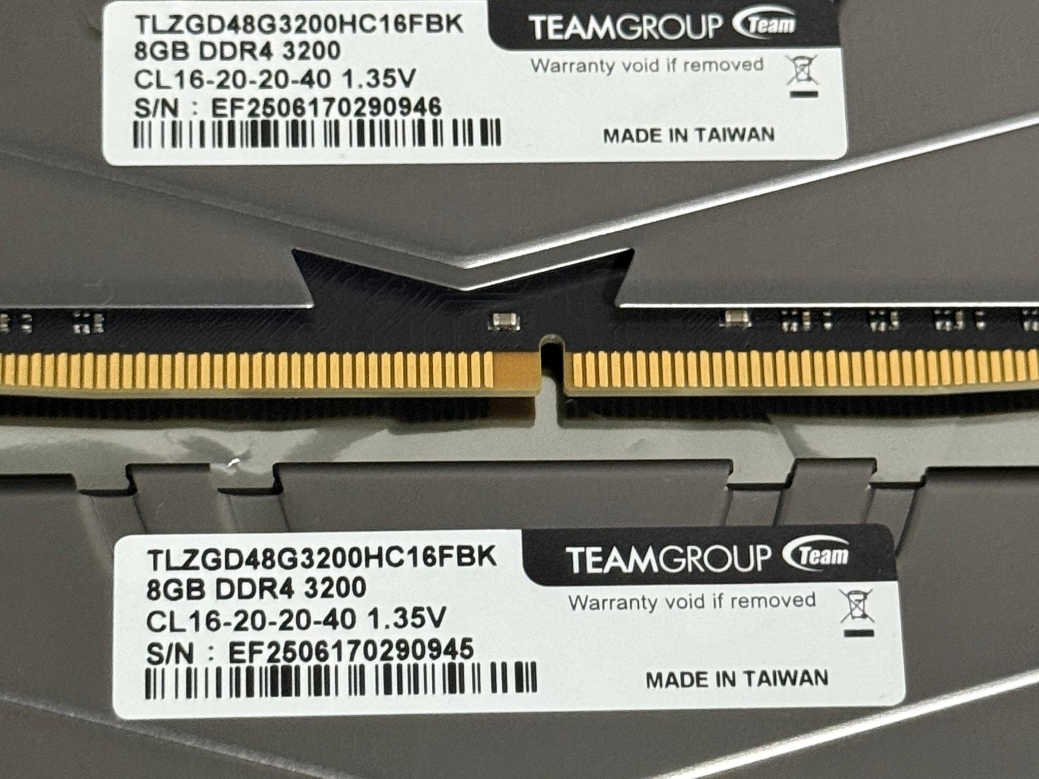 16GB DDDR4 Team Group T Force VulcanZ | 3200 MTS