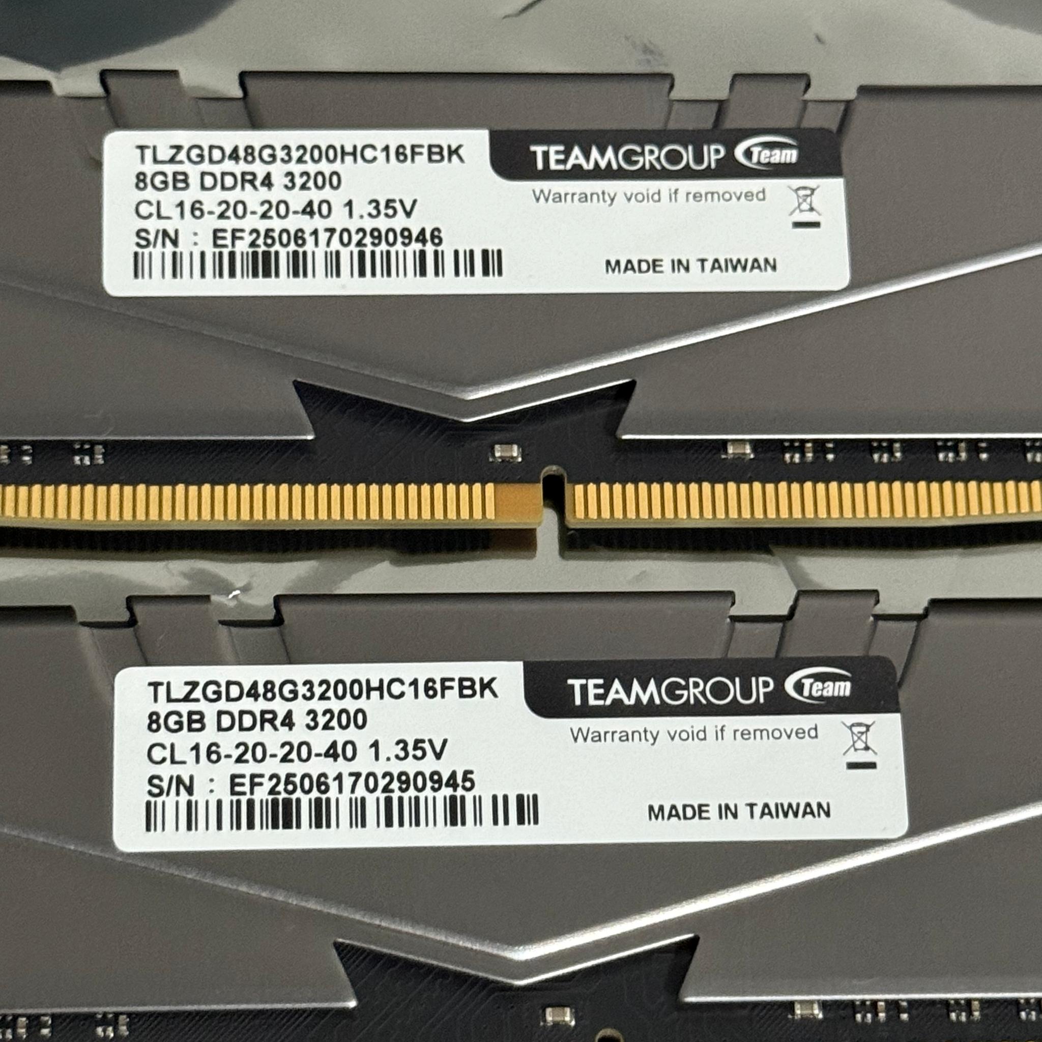 16GB DDDR4 Team Group T Force VulcanZ | 3200 MTS
