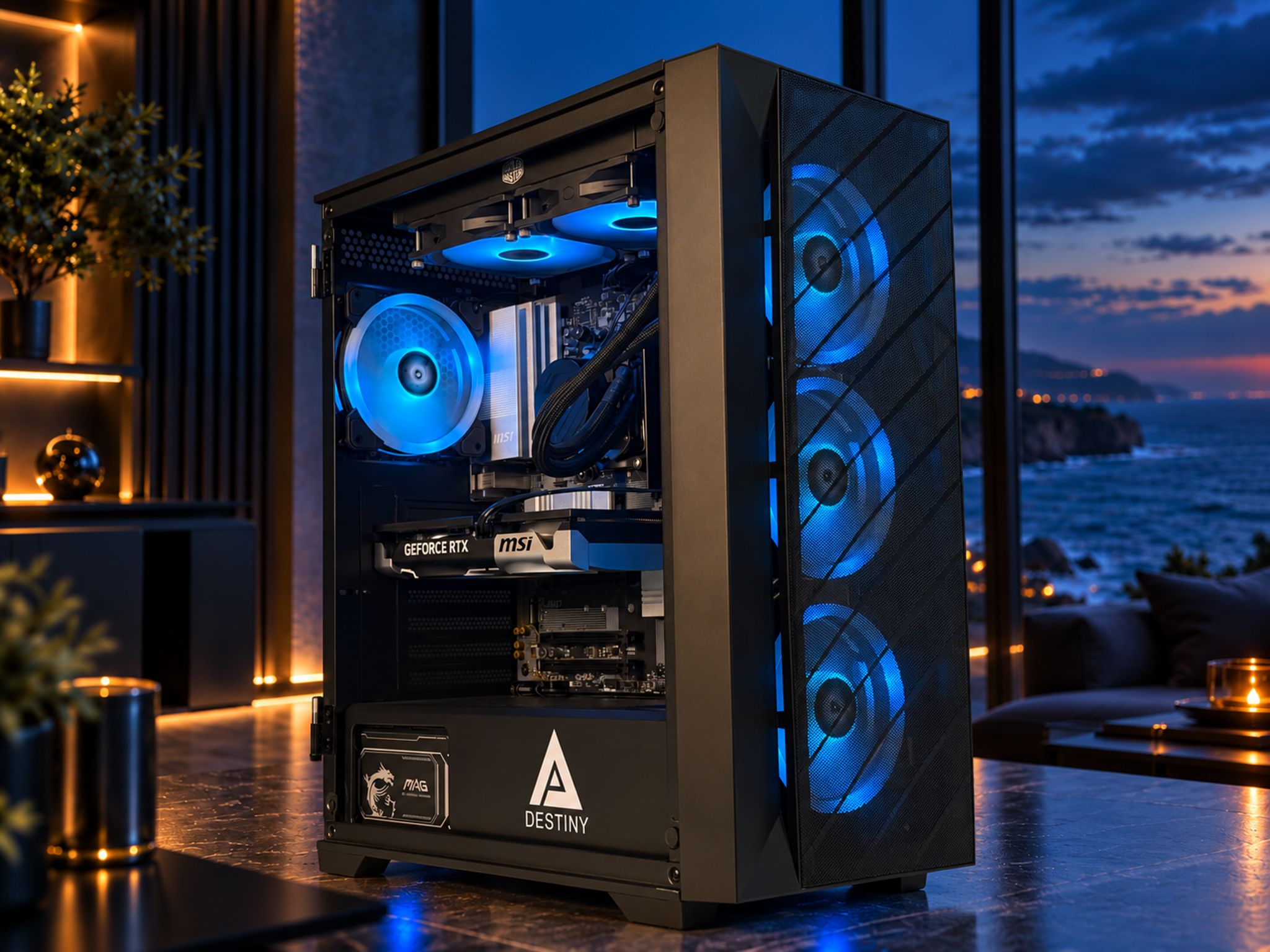 🌊🖤 EVENTIDE Gaming PC | RTX 5060 Ti | Ryzen 7 9700x | 32GB DDR5 | 1TB NVME | WIFI + BT | FREE SHIP