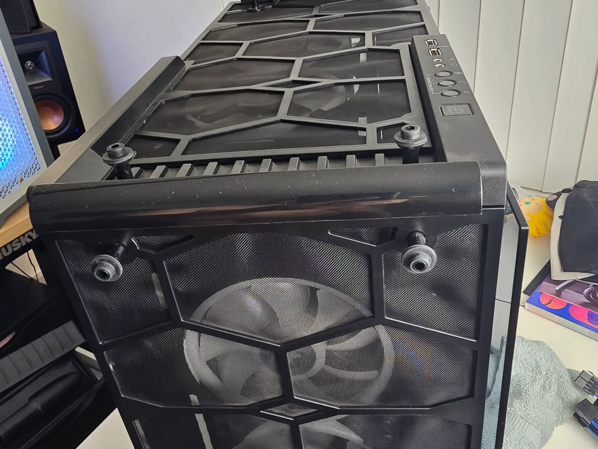 Corsair Crystal 570X Tempered Glass Case W/ Power Supply Case Fans (6) & More