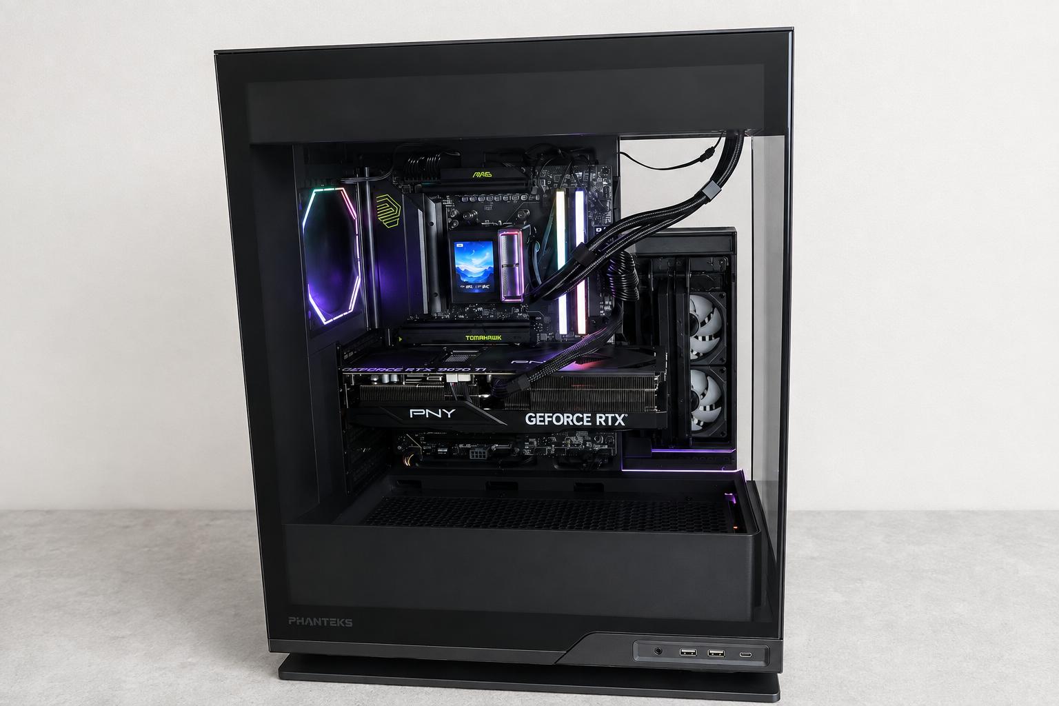 Phantek Evolv X2 - 9850X3D+5070 TI Black 4k build