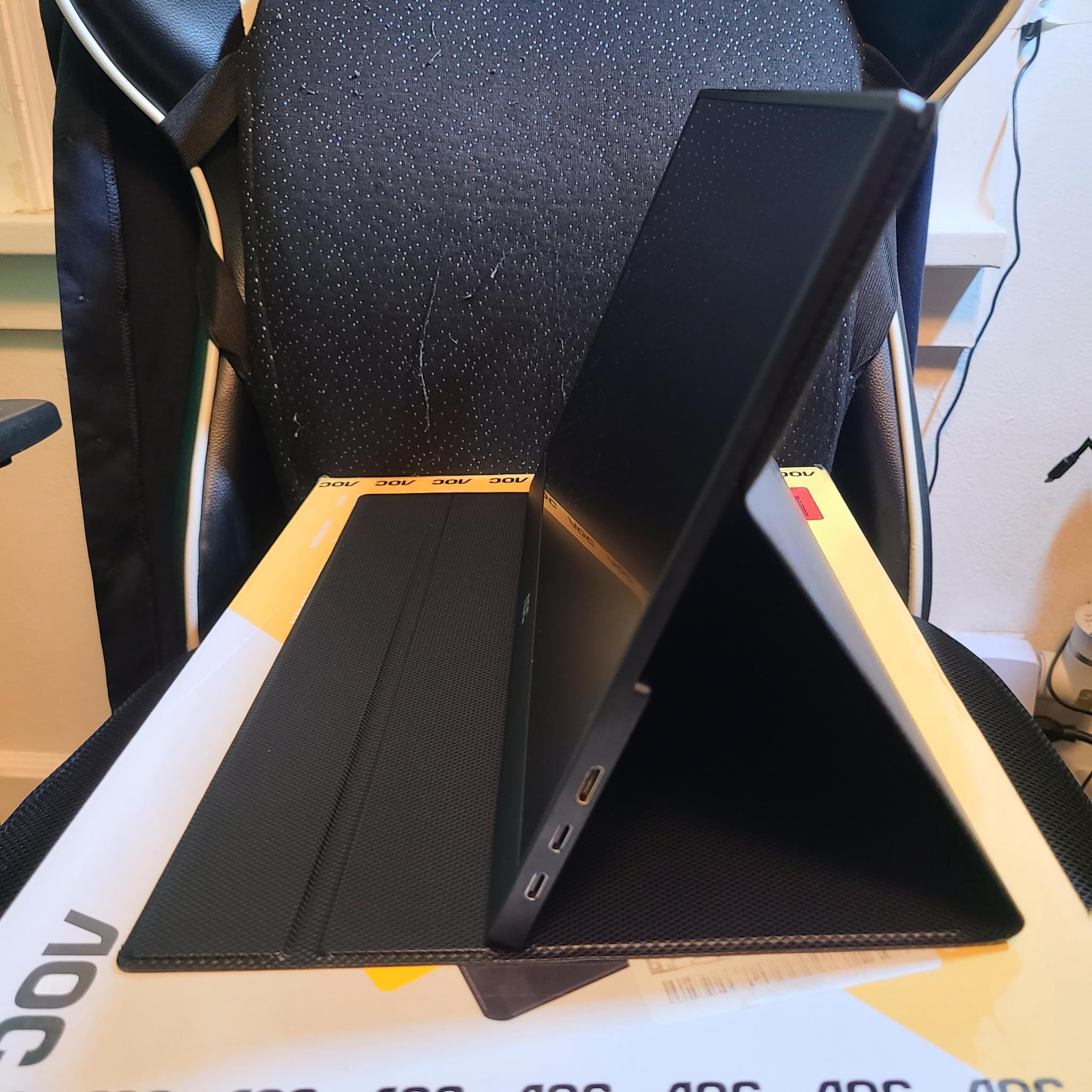 AOC 16" 16T20 Portable Monitor, Slim Smart Cover plus mini HDMI to HDMI adapter
