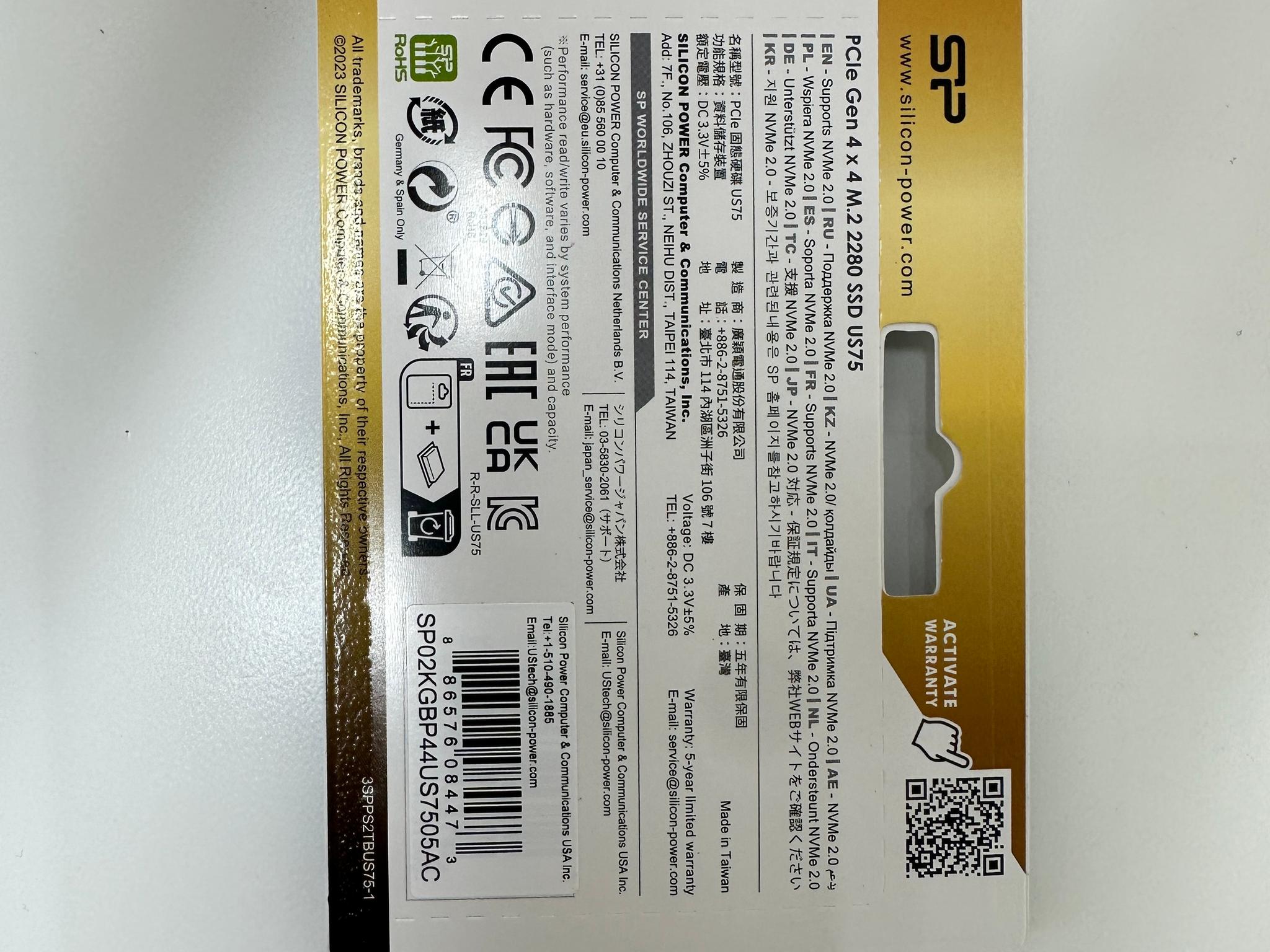 Silicon Power 2TB US75 Heatsink PCIe 4.0 NVMe SSD | Brand New w/ Warranty