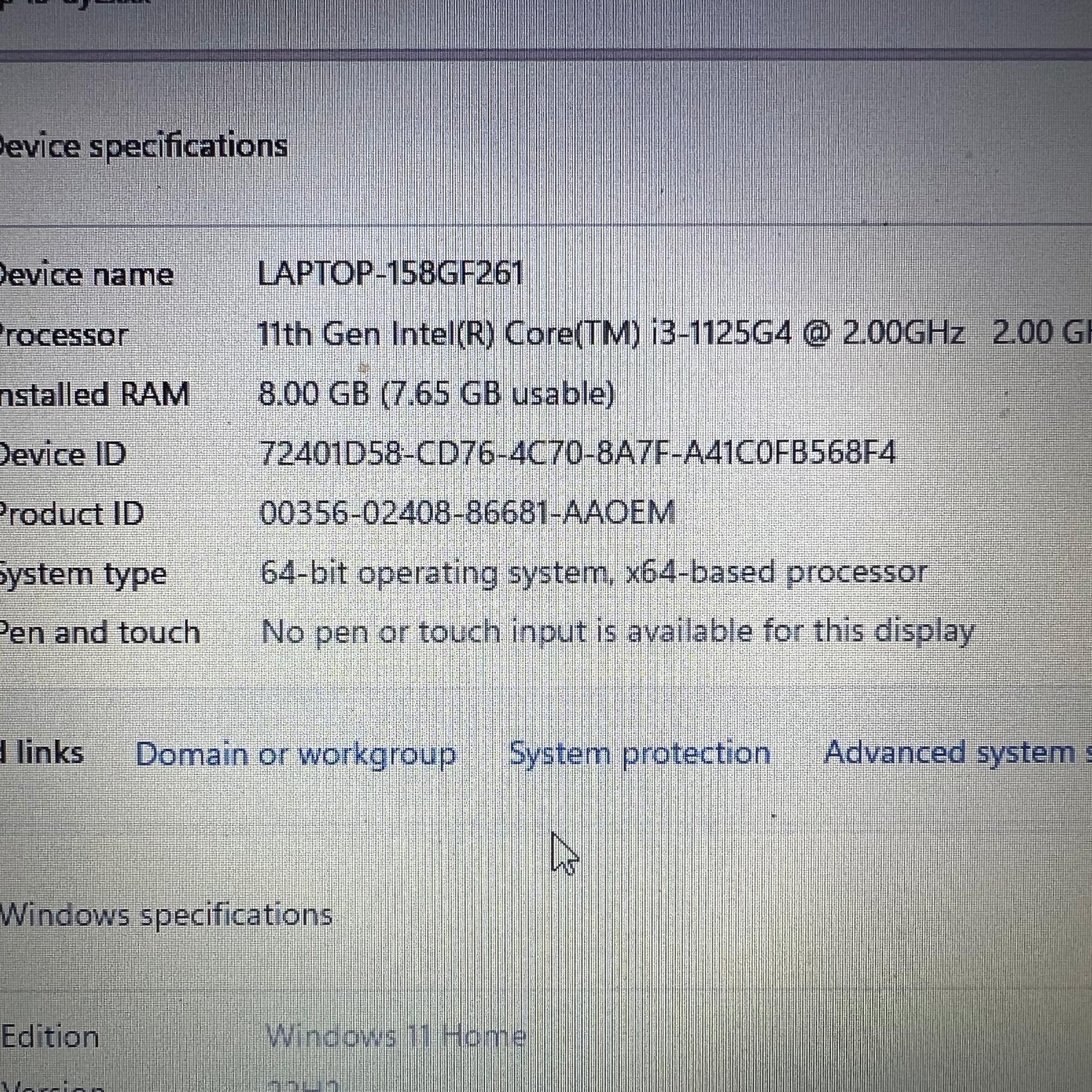 HP Pavilion Laptop (Intel I3-1125G4)