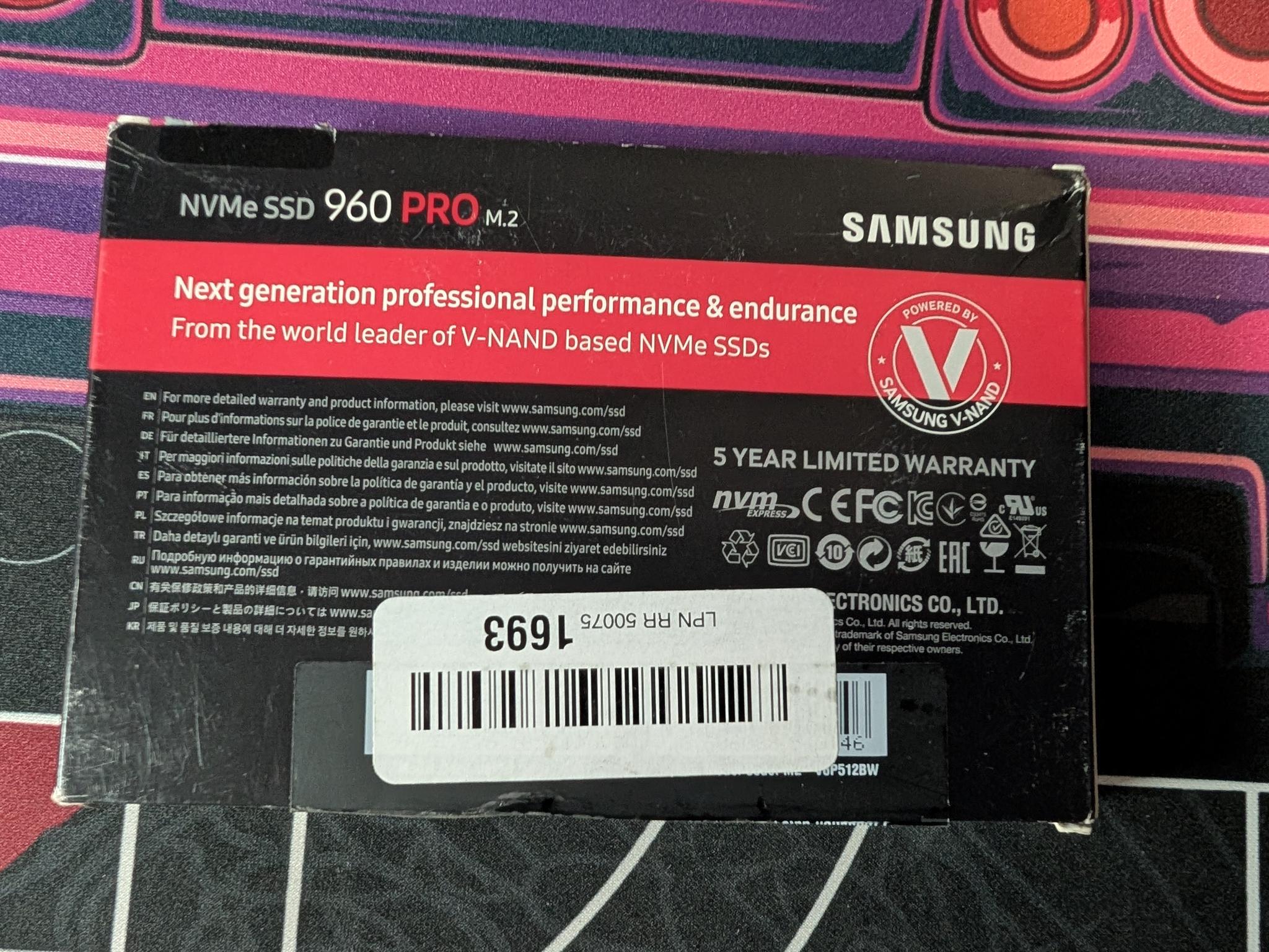 Samsung 960 Pro 512GB M.2 SSD
