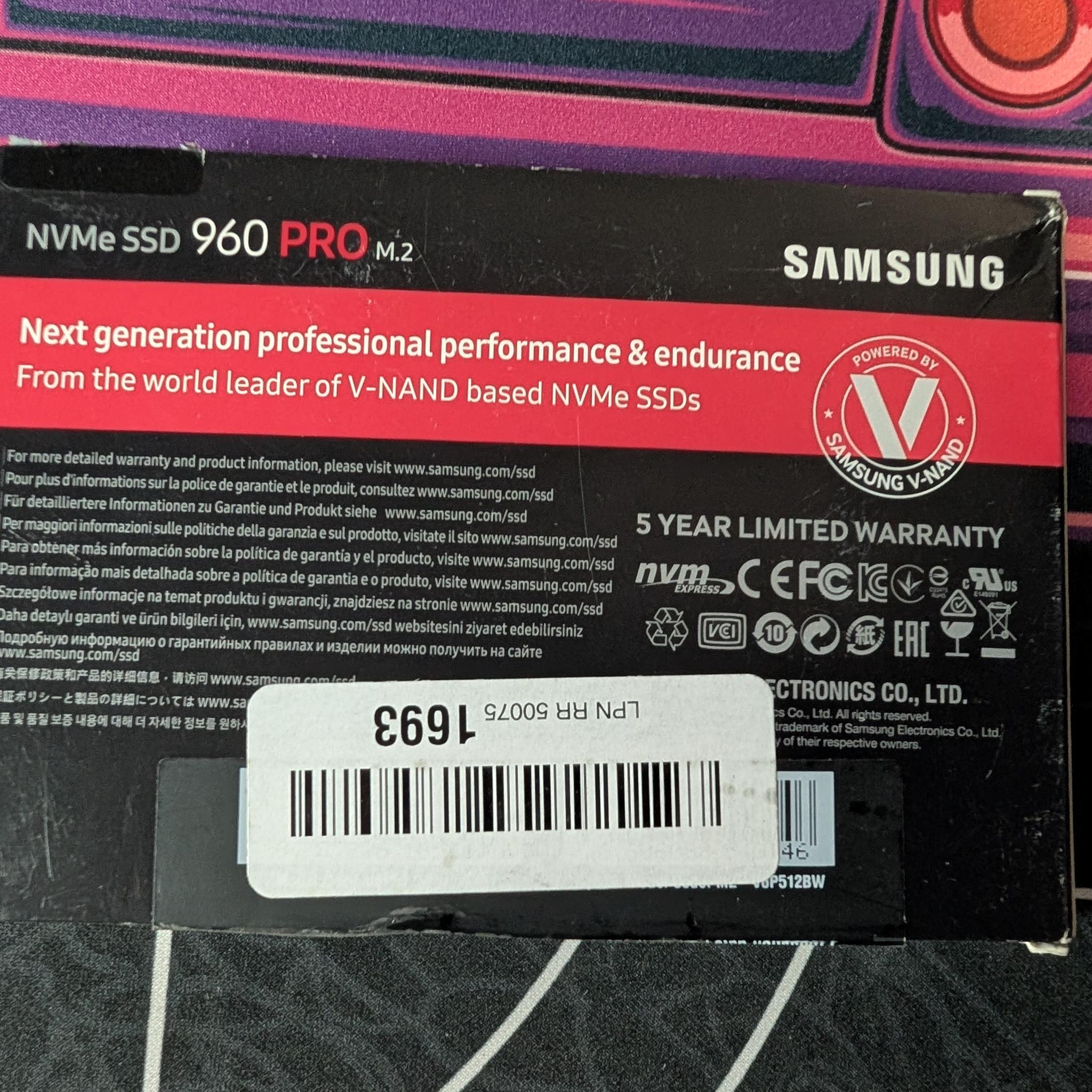 Samsung 960 Pro 512GB M.2 SSD