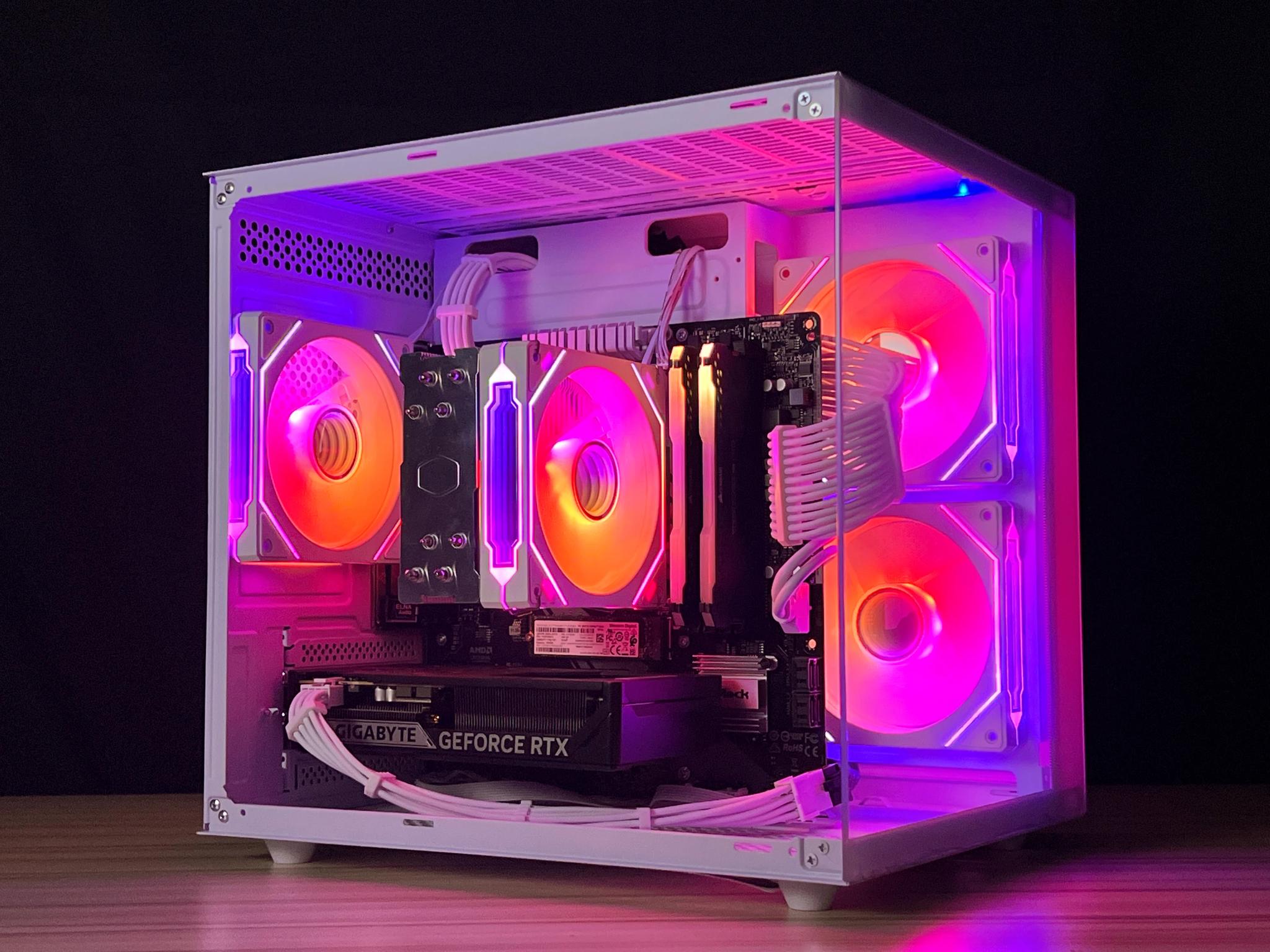 🔥 White Infinity Gaming PC - RTX 5060, Ryzen 7 2700x, 32gb, 1tb NVME