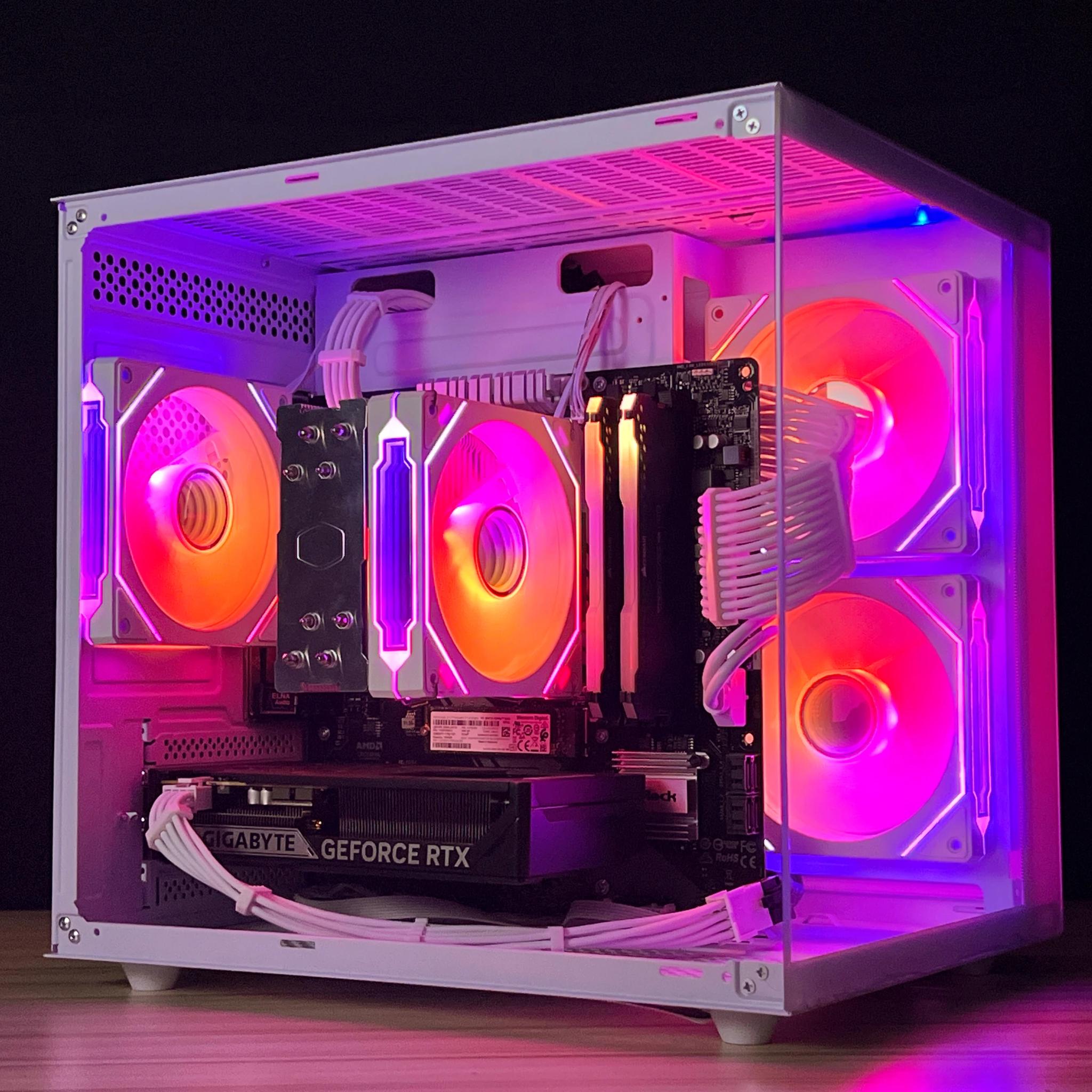 🔥 White Infinity Gaming PC - RTX 5060, Ryzen 7 2700x, 32gb, 1tb NVME