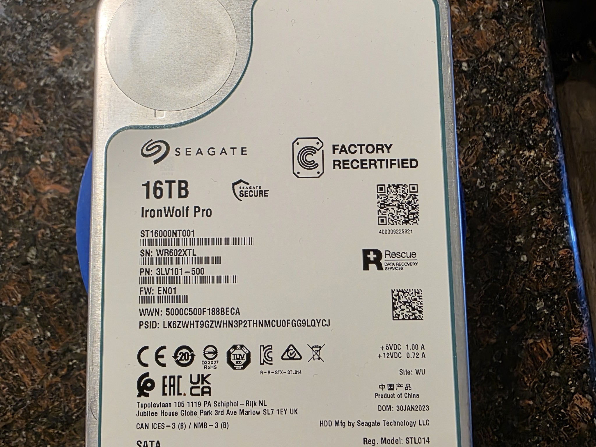 Seagate Factory Recertified Ironwolf Pro 16tb