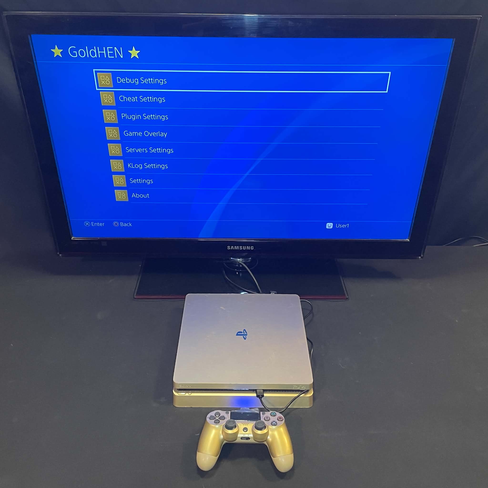 Ps4 Playstation 4 Gold Limited Edition With 60+Games Upgraded 1TB Fire Cuda