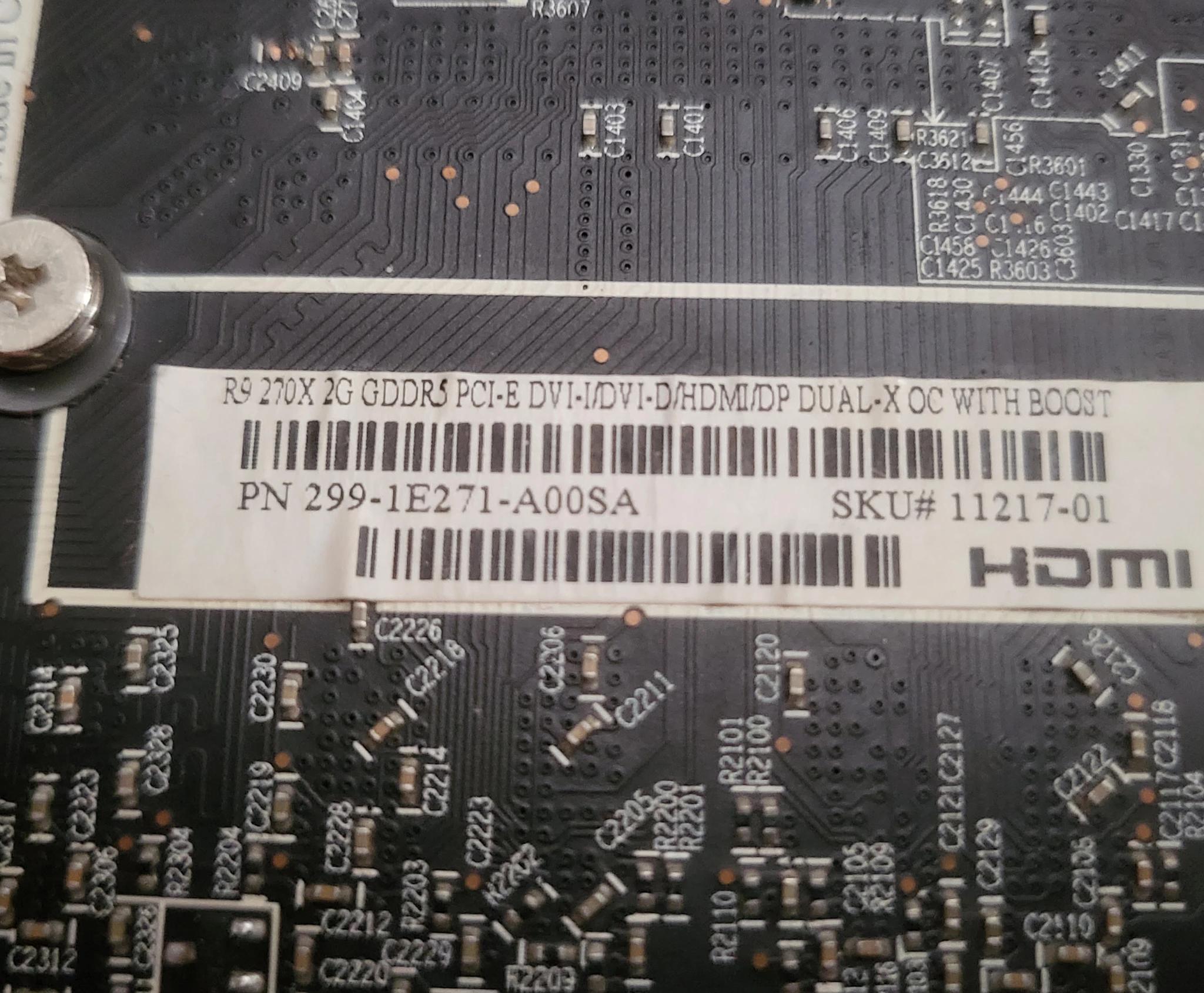 AS-IS SAPPHIRE Dual-X OC Radeon R9 270X 2GB with BOOST