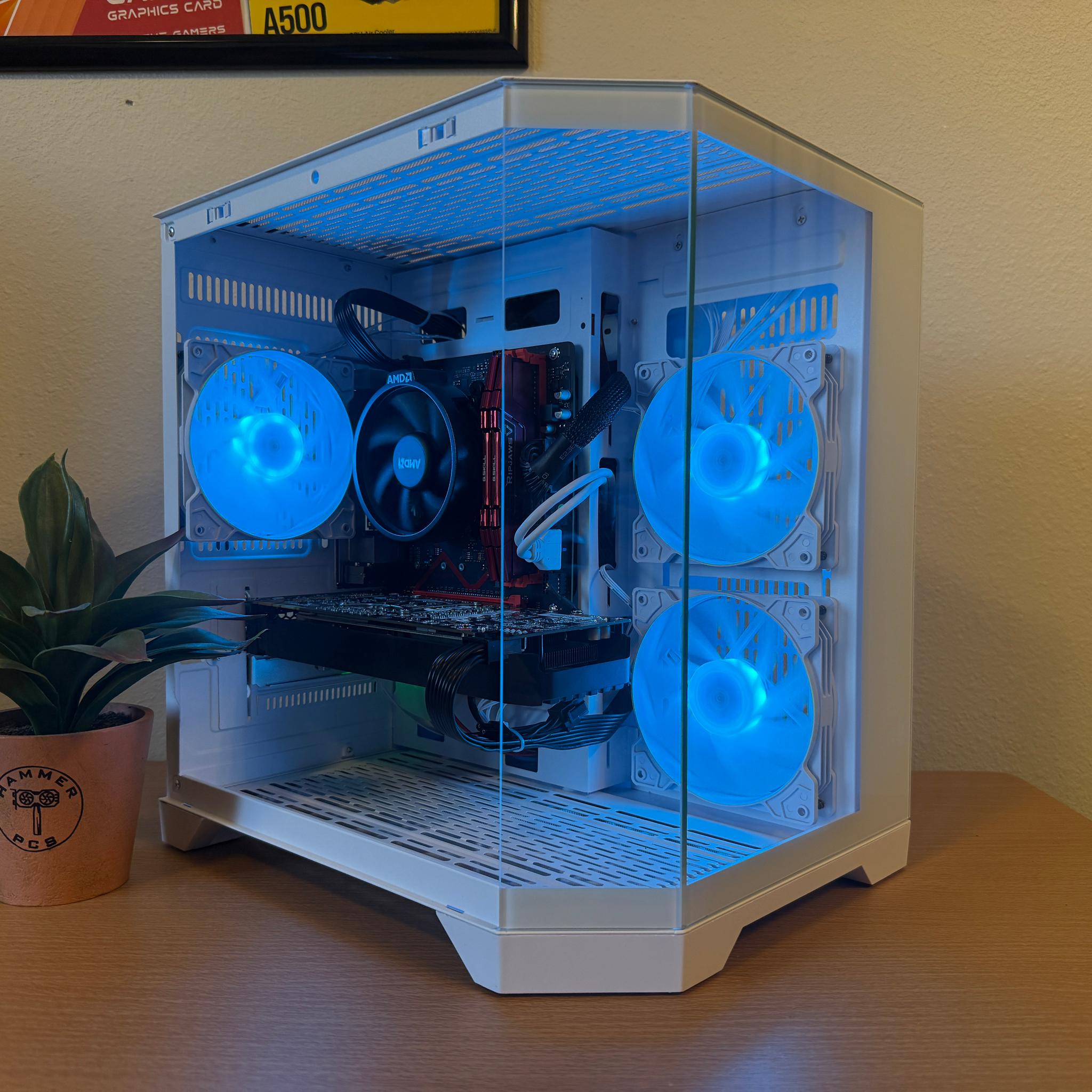 💈Custom White/Red RGB Gaming PC💈| Ryzen 3, GTX 1070, 16gb RAM | Fortnite, CoD, Arc Raiders, More!
