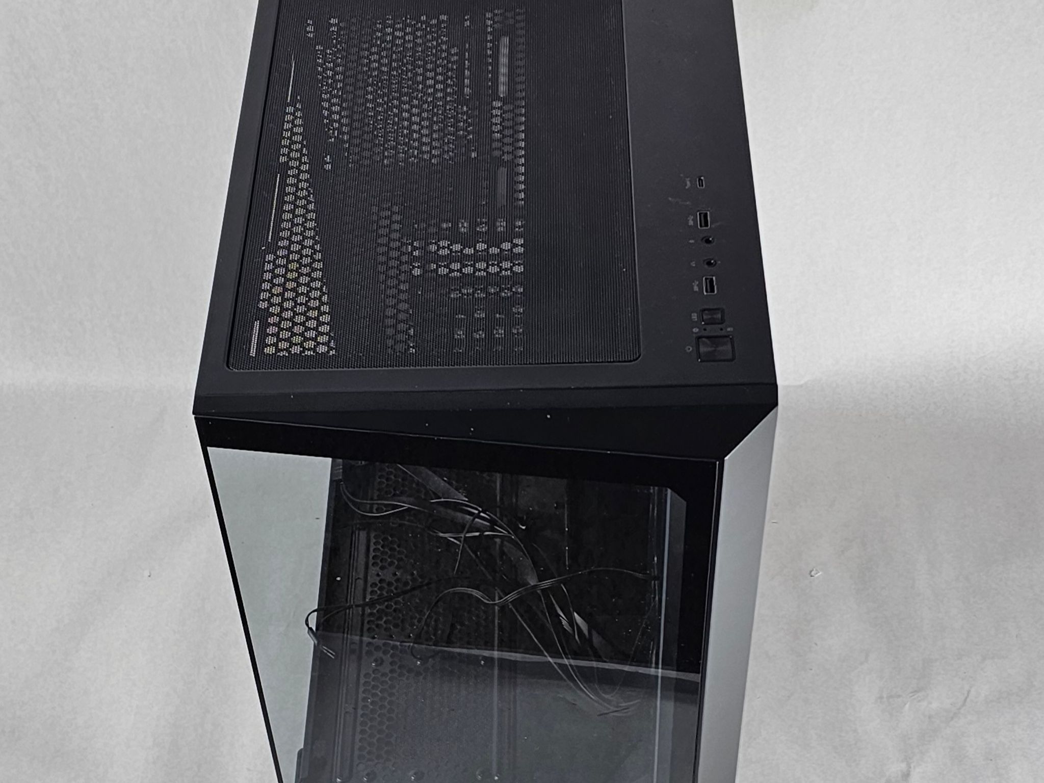 Black Corsair PC Case with Tempered Glass