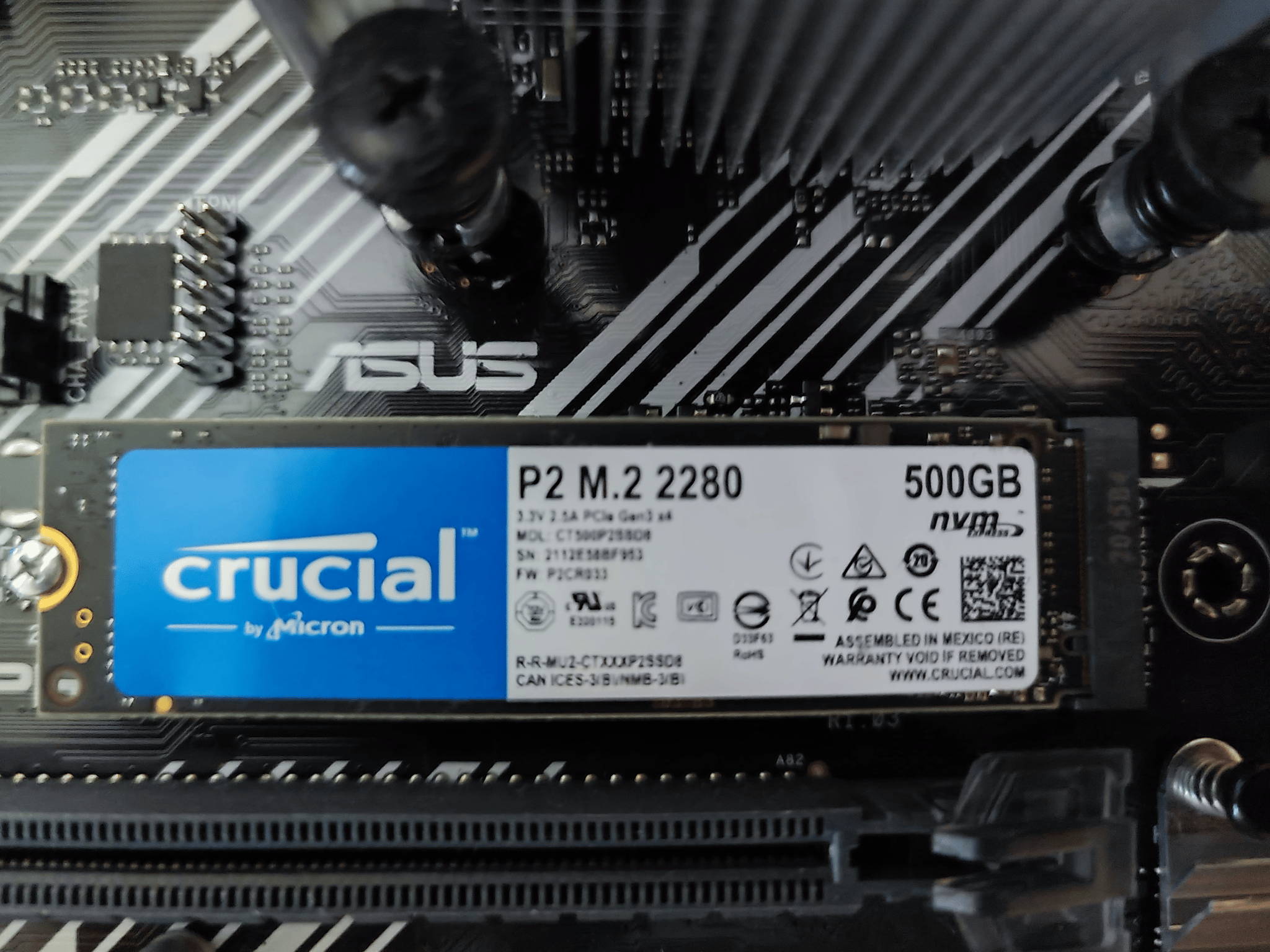Asus B550M-A Prime WiFi | Ryzen 5600G | Crucial 500GB NVME Combo