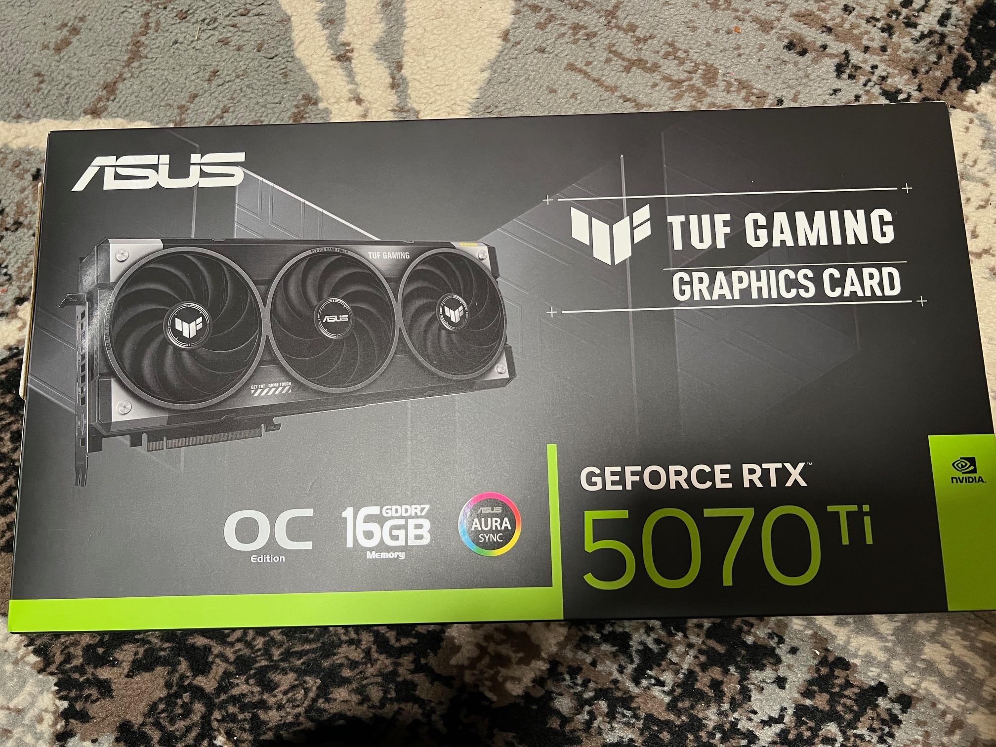 ASUS NVIDIA GeForce RTX 5070 Ti TUF Gaming Overclocked Triple Fan 16GB GDDR7 PCIe 5.0 Graphics Card