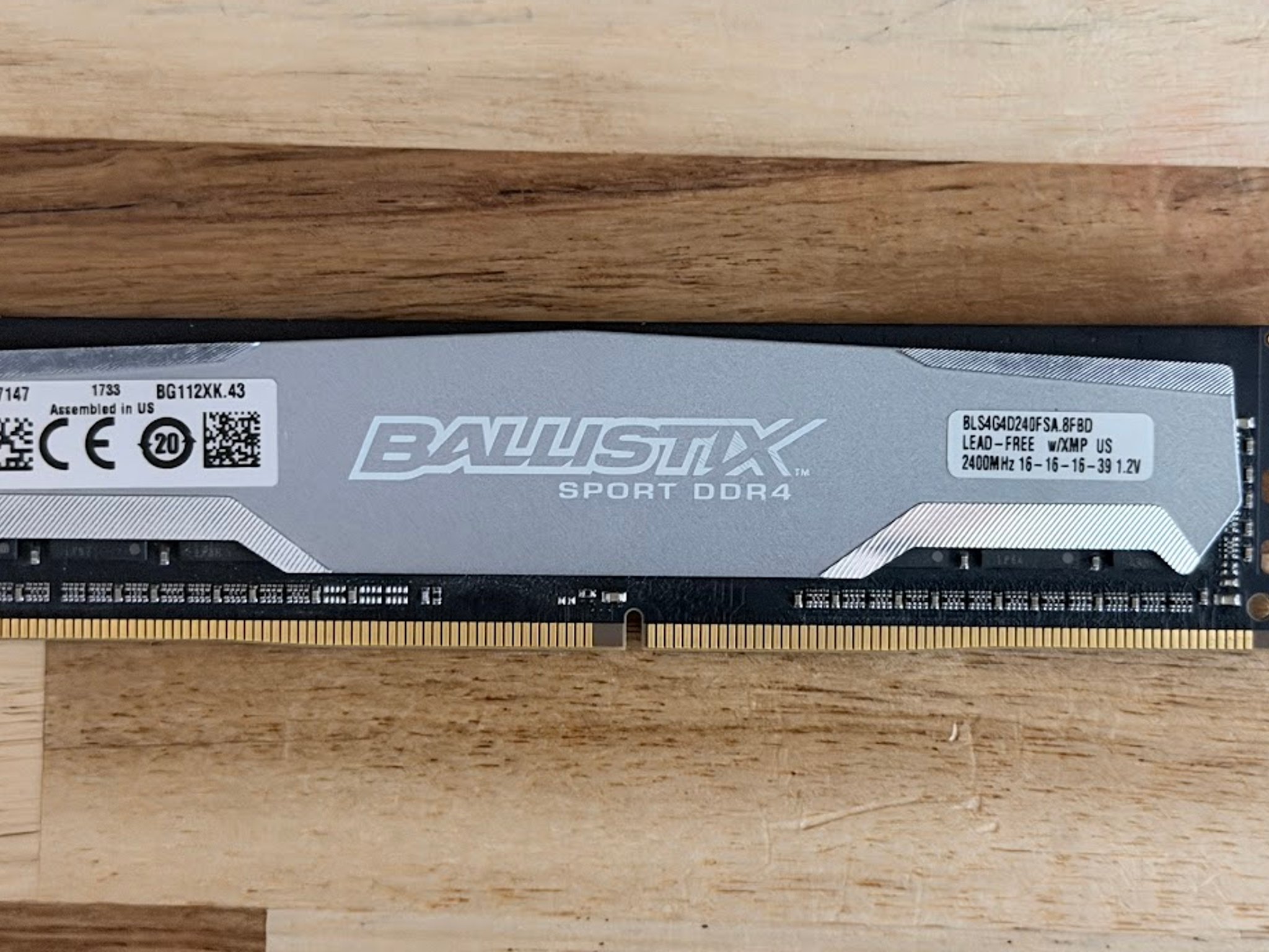 Crucial Ballistix Sport 4GB PC4-19200 DDR4-2400MHz