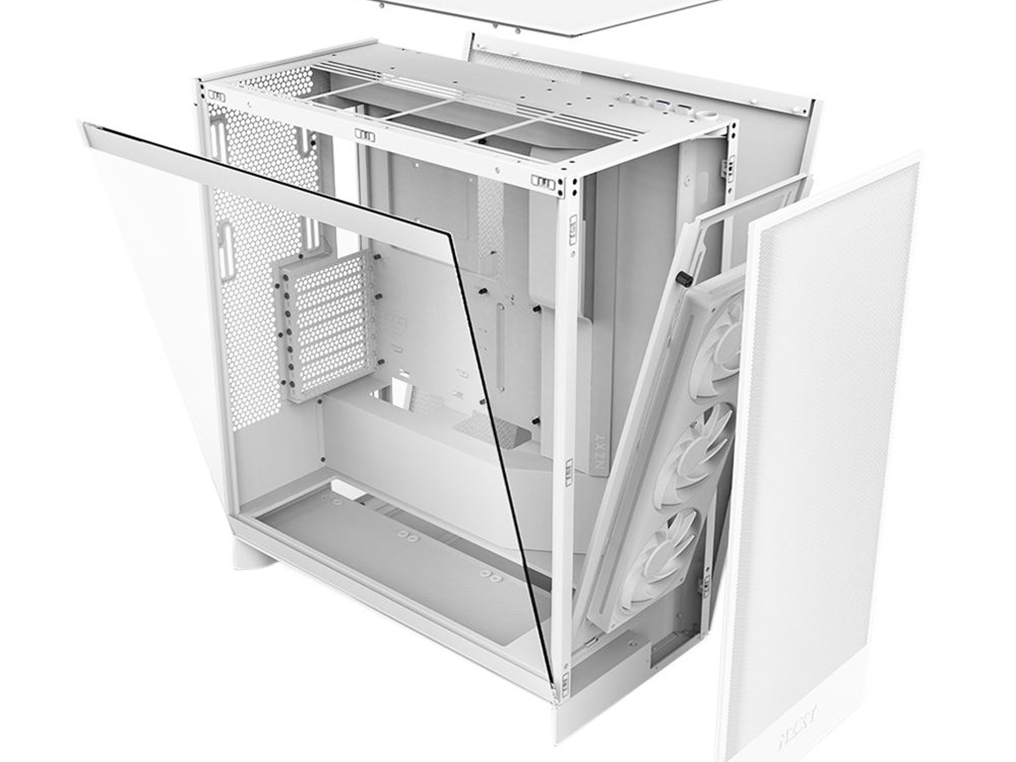 NEW NZXT H7 Flow Tempered Glass ATX Mid-Tower Computer Case - White Color