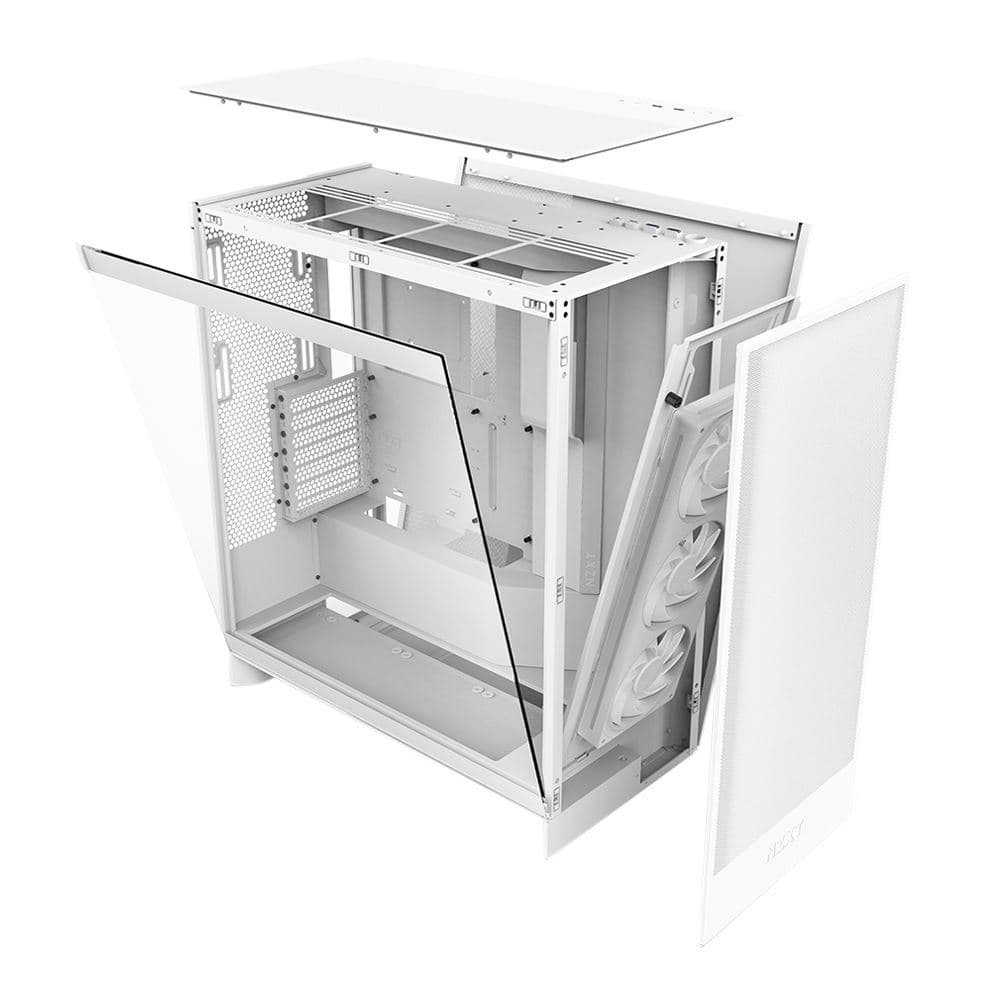 NEW NZXT H7 Flow Tempered Glass ATX Mid-Tower Computer Case - White Color