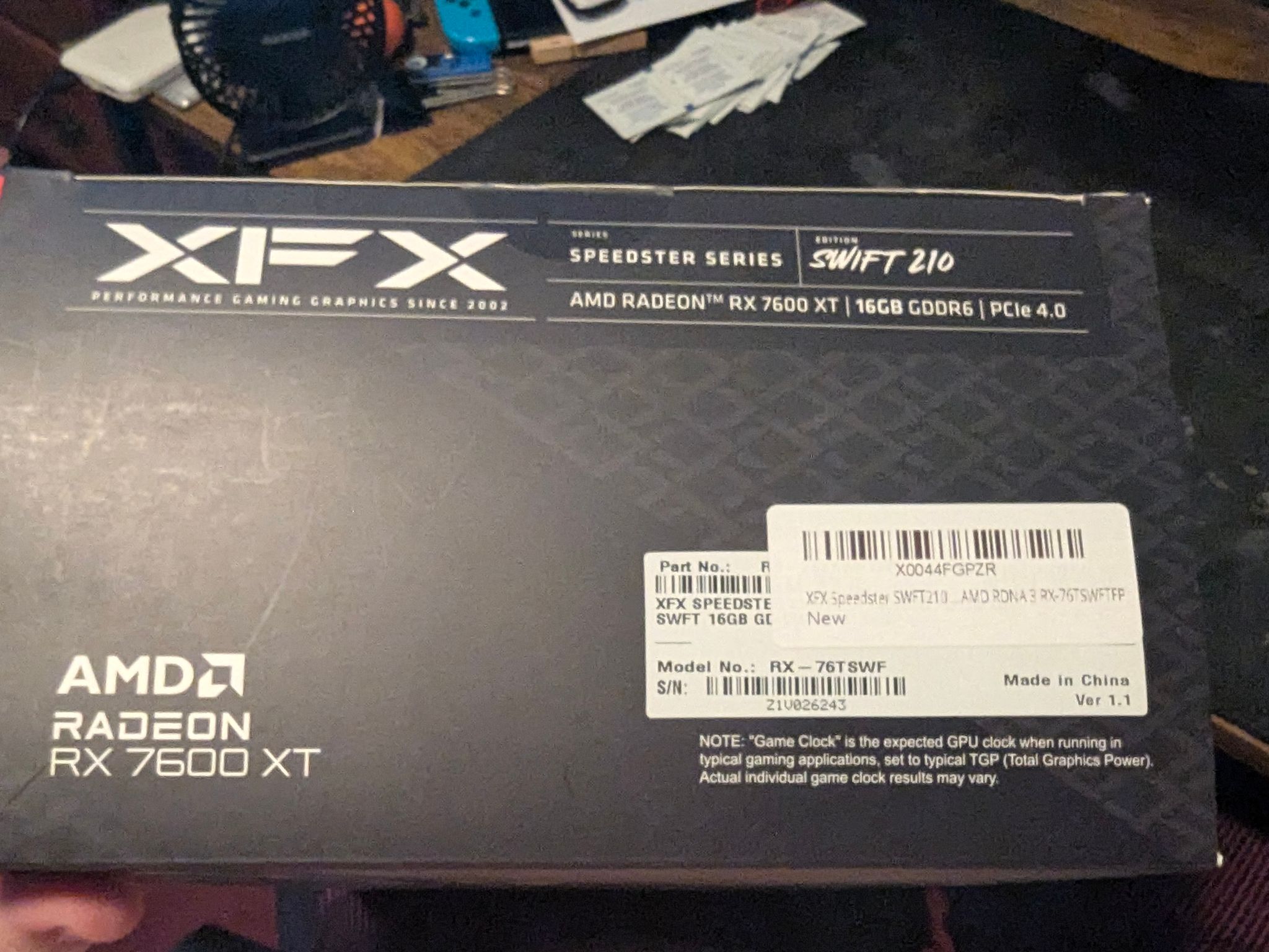 XFX Speedster SWFT 210 Radeon RX 7600 XT 16 GB GPU