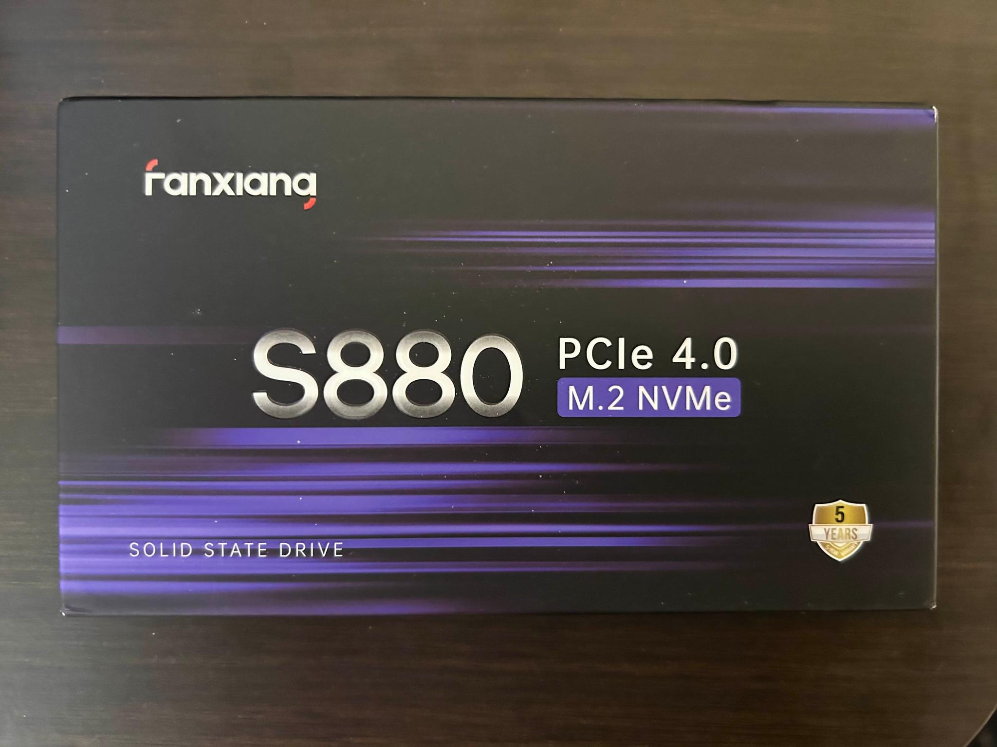 Fanxiang S880 1TB Gen 4x4 NVMe M.2 ssd