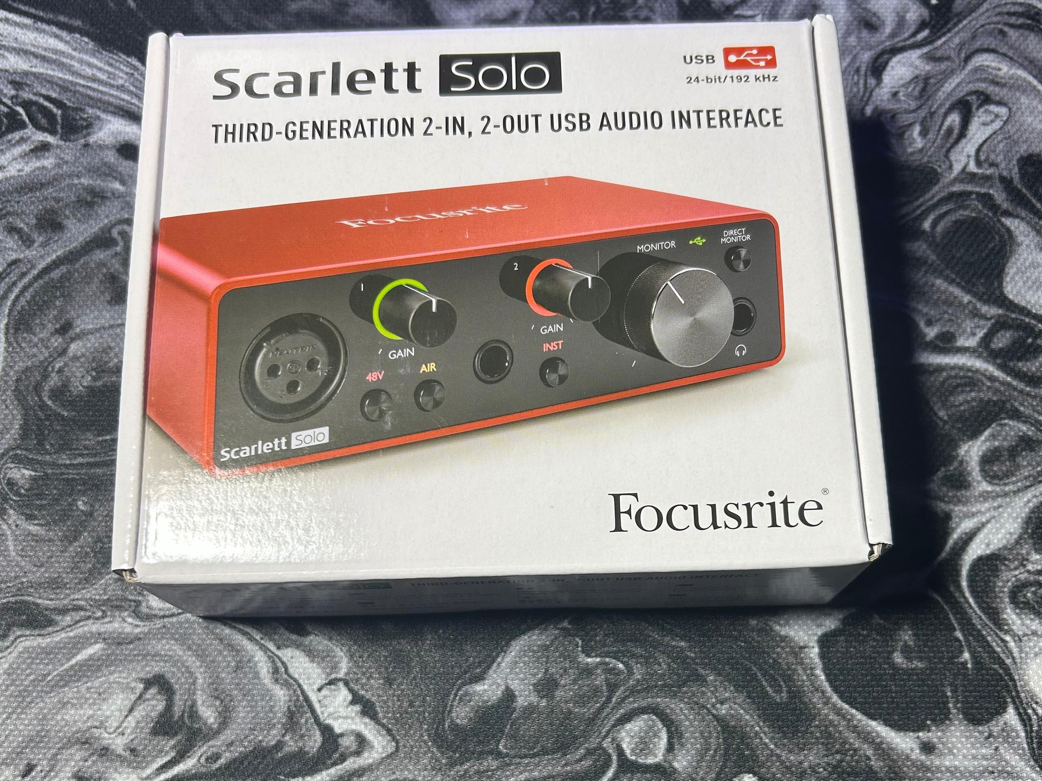 Focusrite Scarlett Solo 3rd Gen Usb-C Audio Interface w/ Mount - OPEN BOX ($115 VALUE)