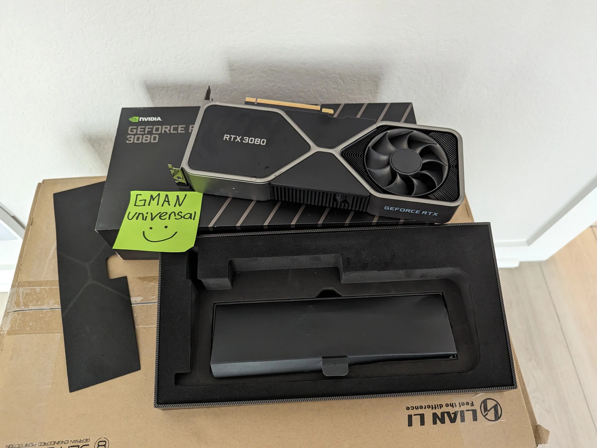 NVIDIA - GeForce RTX 3080 10GB GDDR6X PCI Express 4.0 Graphics Card - Titanium and black
