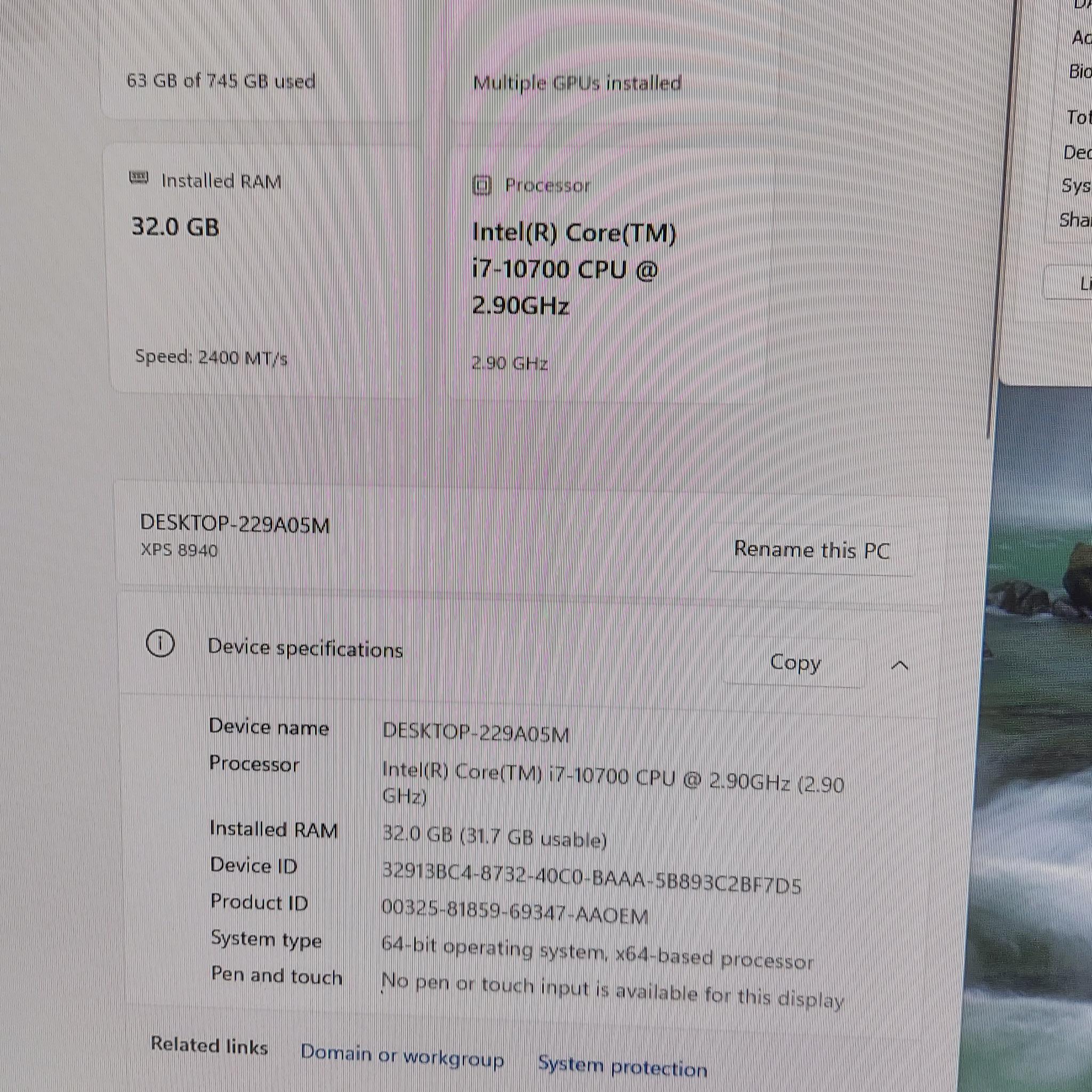 Dell XPS 8940 Pearl White Gaming PC, i7-10700, RTX 2060 Super, 32GB DDR4, 800GB SSD