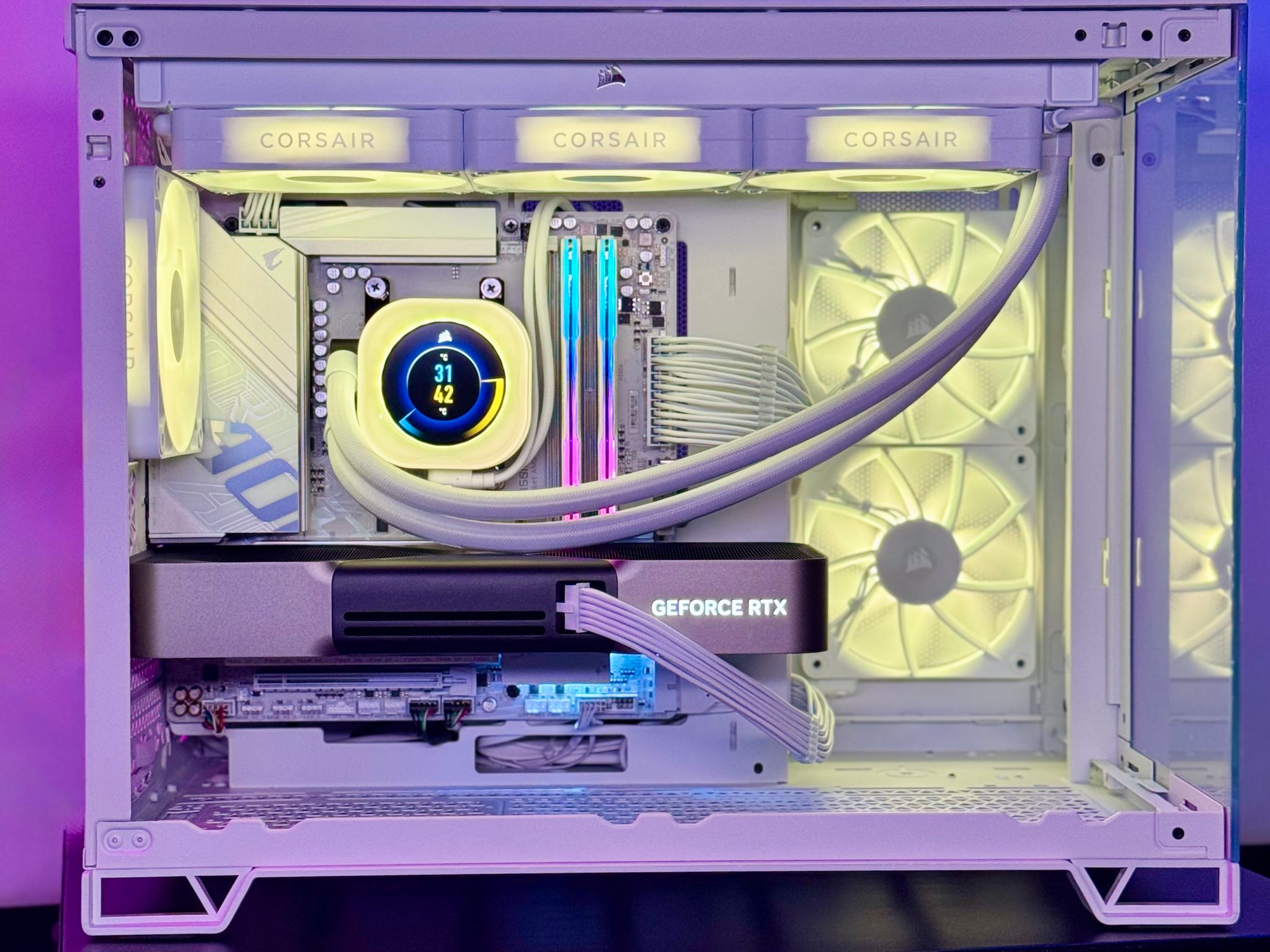 Almost Heaven III 🪽🪽 🪽 5080 FE ☀️ 9800X3D 🌙 32GB RAM DDR5 6000 CL28 ✨ 2TB SSD 📖 White Build