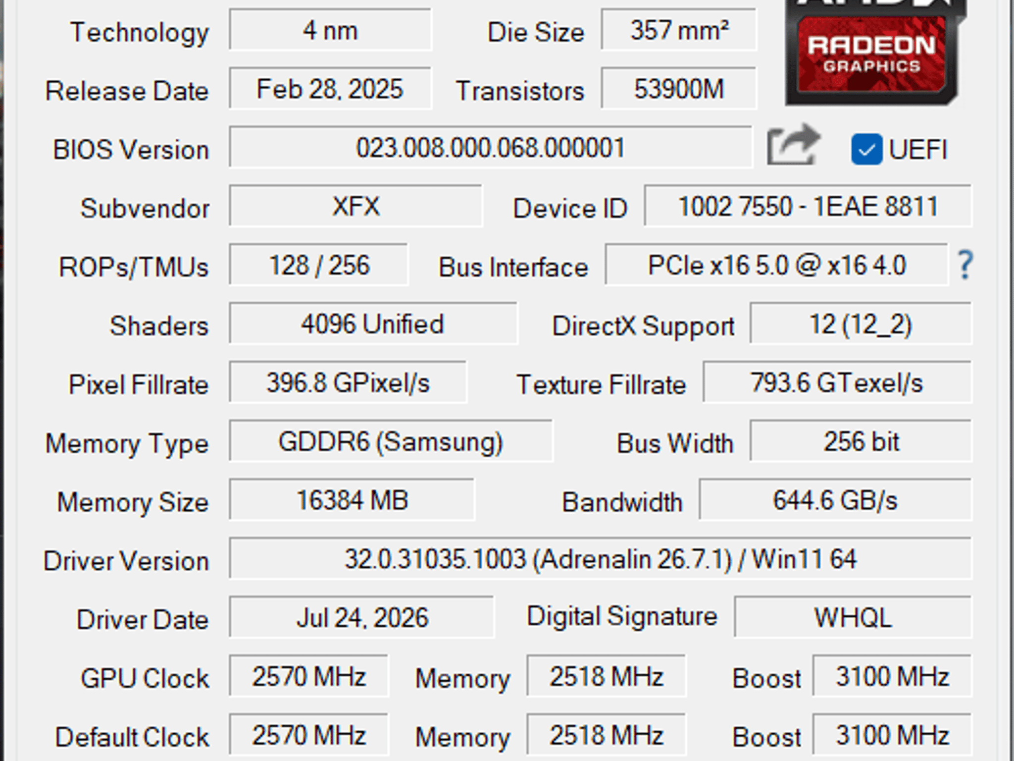 XFX Mercury AMD Radeon RX 9070XT OC Gaming Edition with RGB