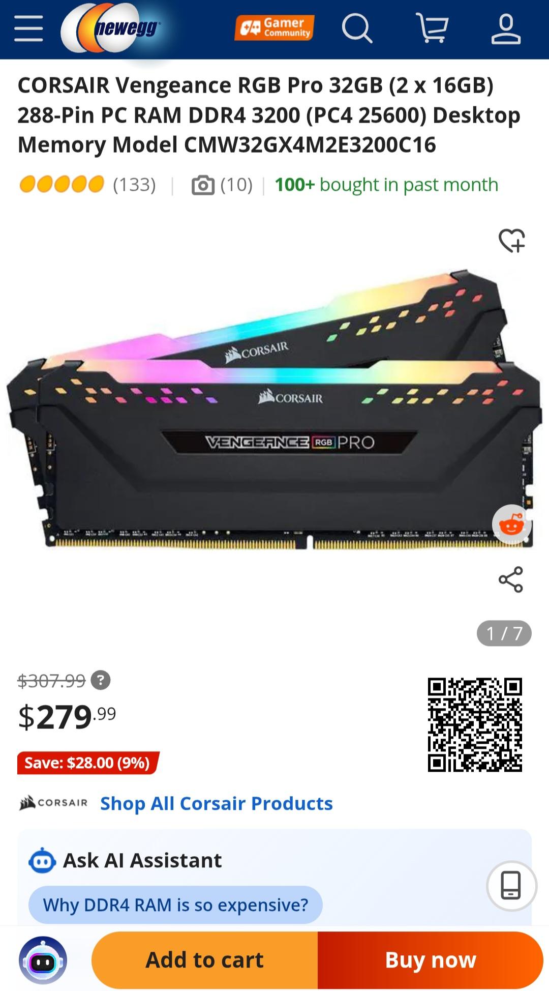 Corsair  32GB DDr4 kit