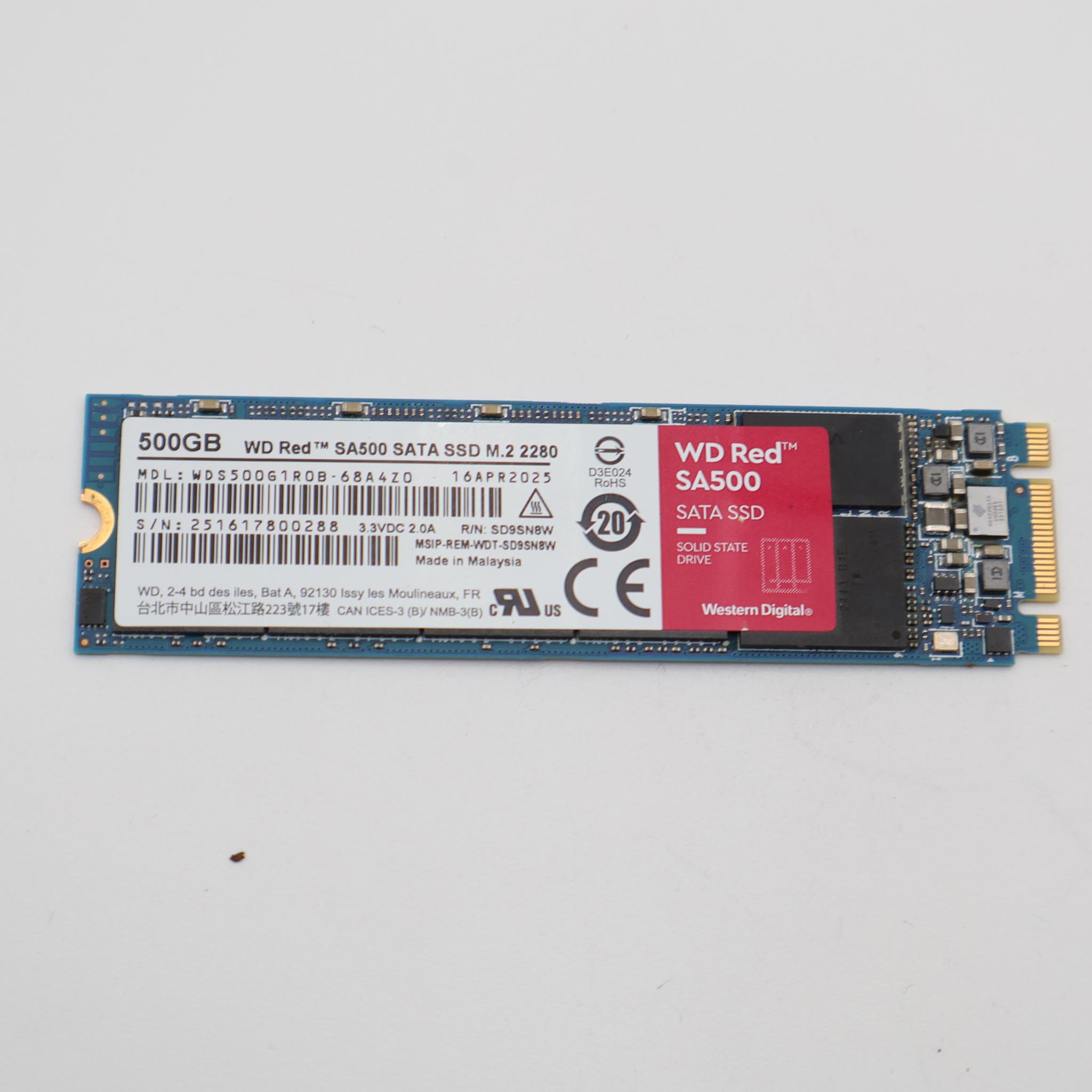 WD Red SA500 500GB M.2 2280 SATA NAS SSD - 560MB/s - Warranty Until August 2030 - Like New
