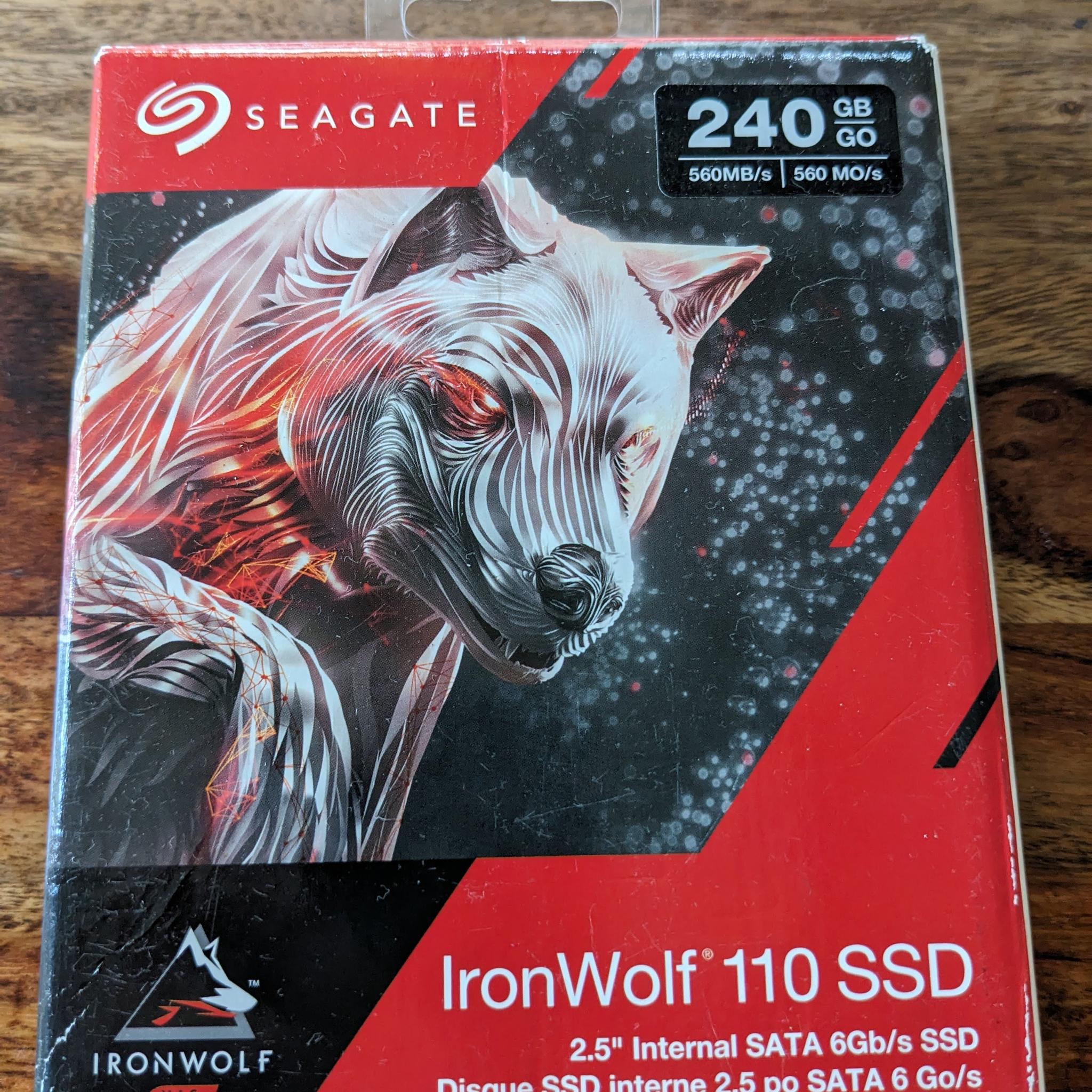 240GB IronWolf 110 SSD 2.5" Internal SATA 560MB/s w/ ONLY 6 HOURS of USE! IOB